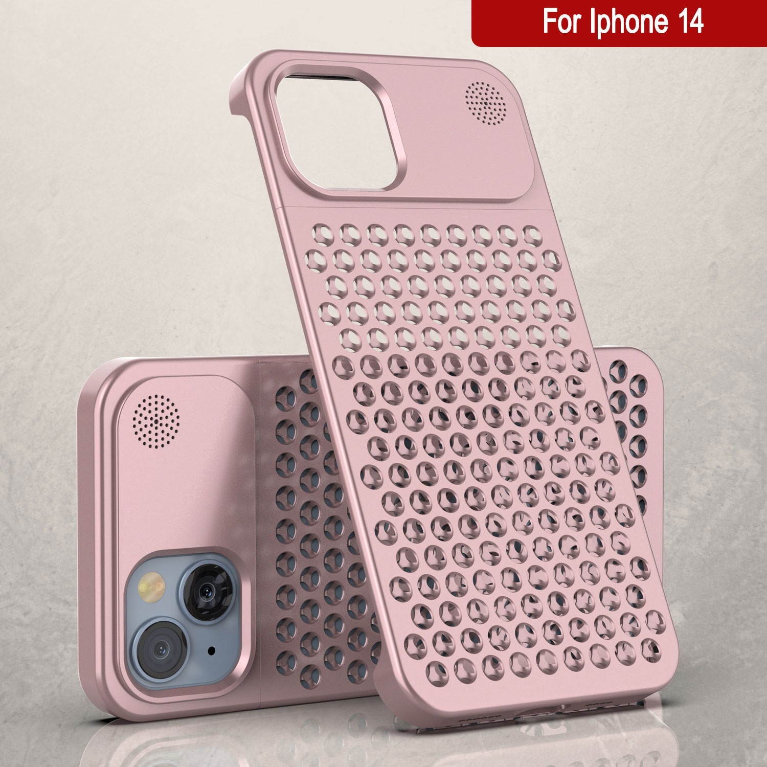 PunkCase for iPhone 14 Aluminum Alloy Case [Fortifier Extreme Series] Ultra Durable Cover [Rose-Gold]