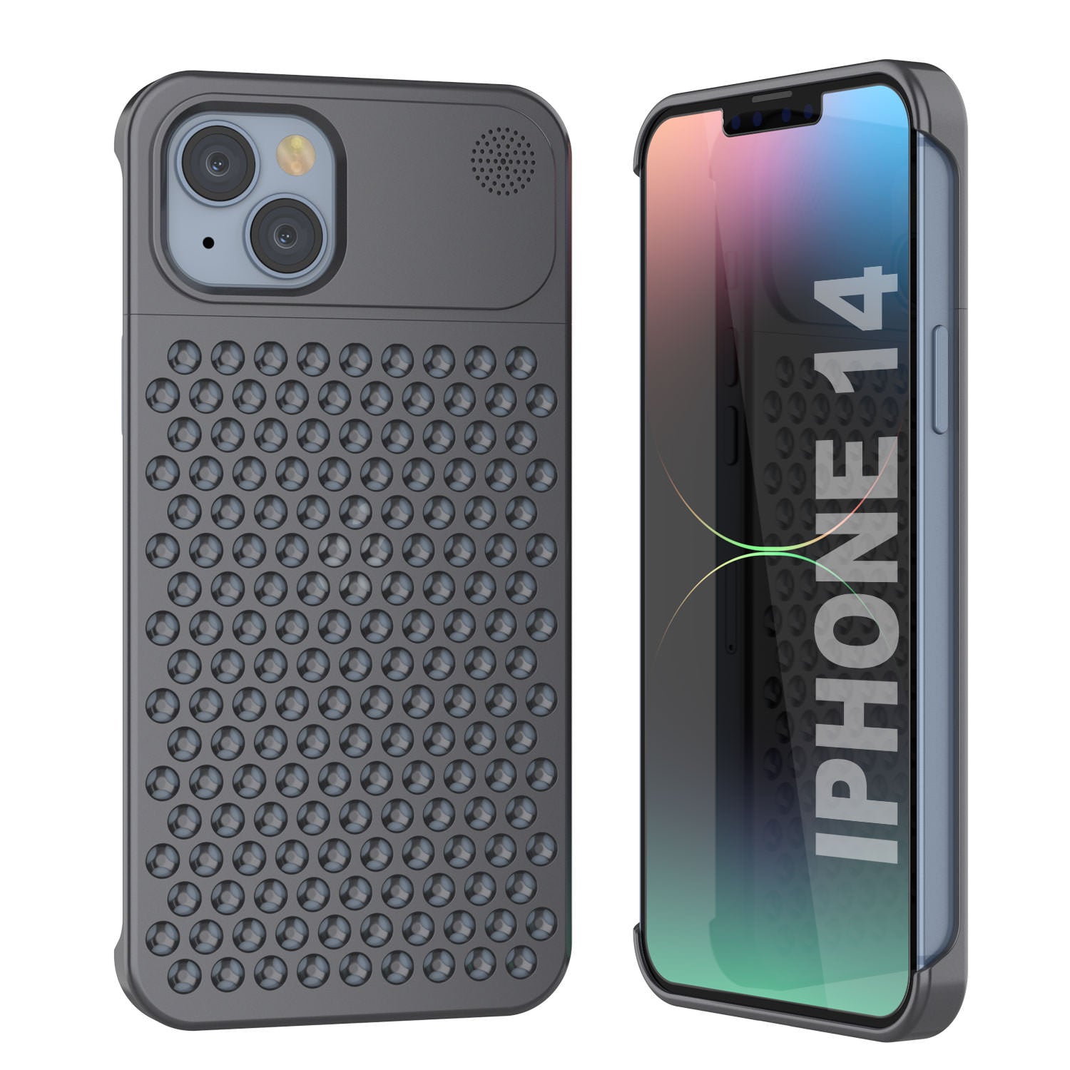 PunkCase for iPhone 14 Aluminum Alloy Case [Fortifier Extreme Series] Ultra Durable Cover [Grey]
