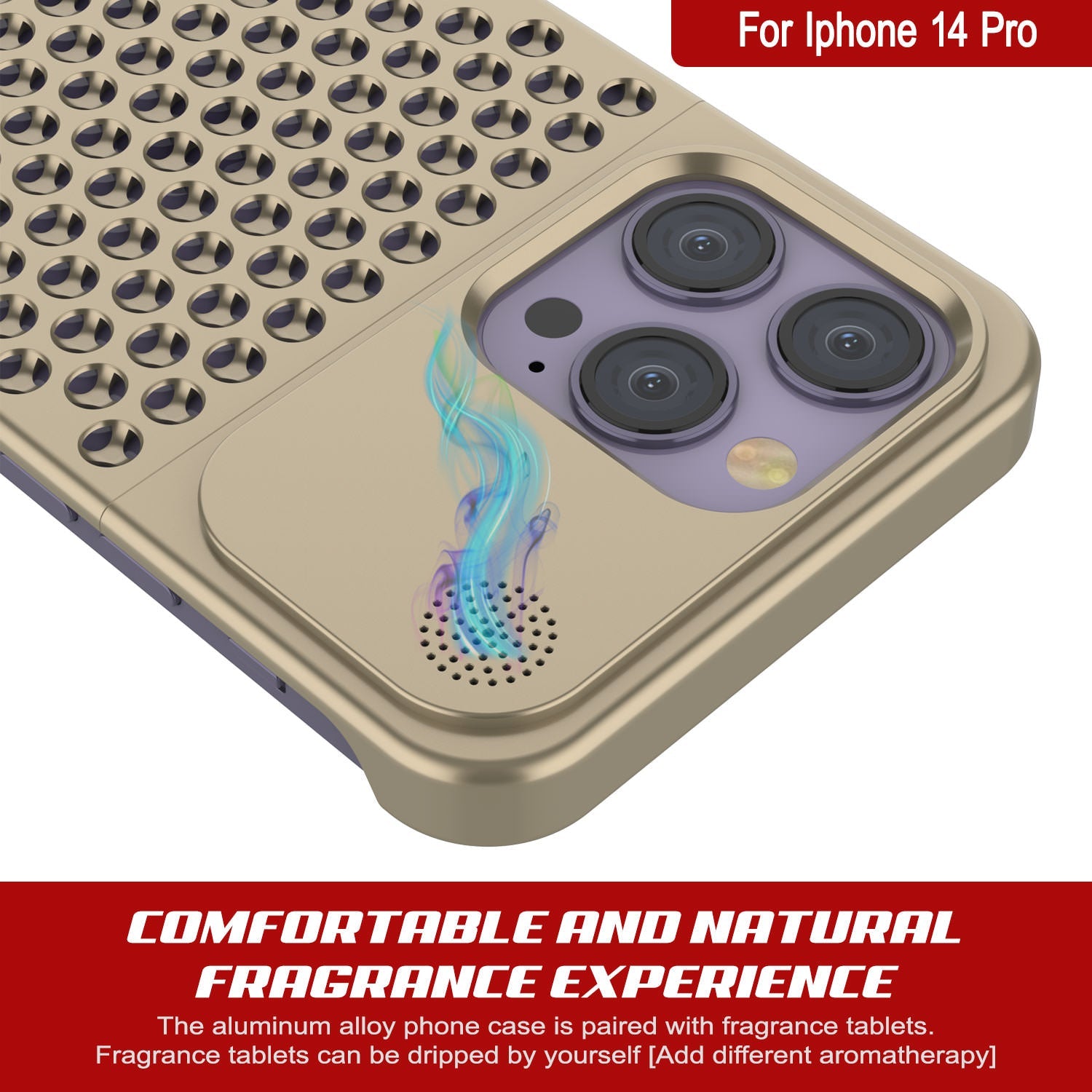 PunkCase for iPhone 14 Pro Aluminum Alloy Case [Fortifier Extreme Series] Ultra Durable Cover [Gold]