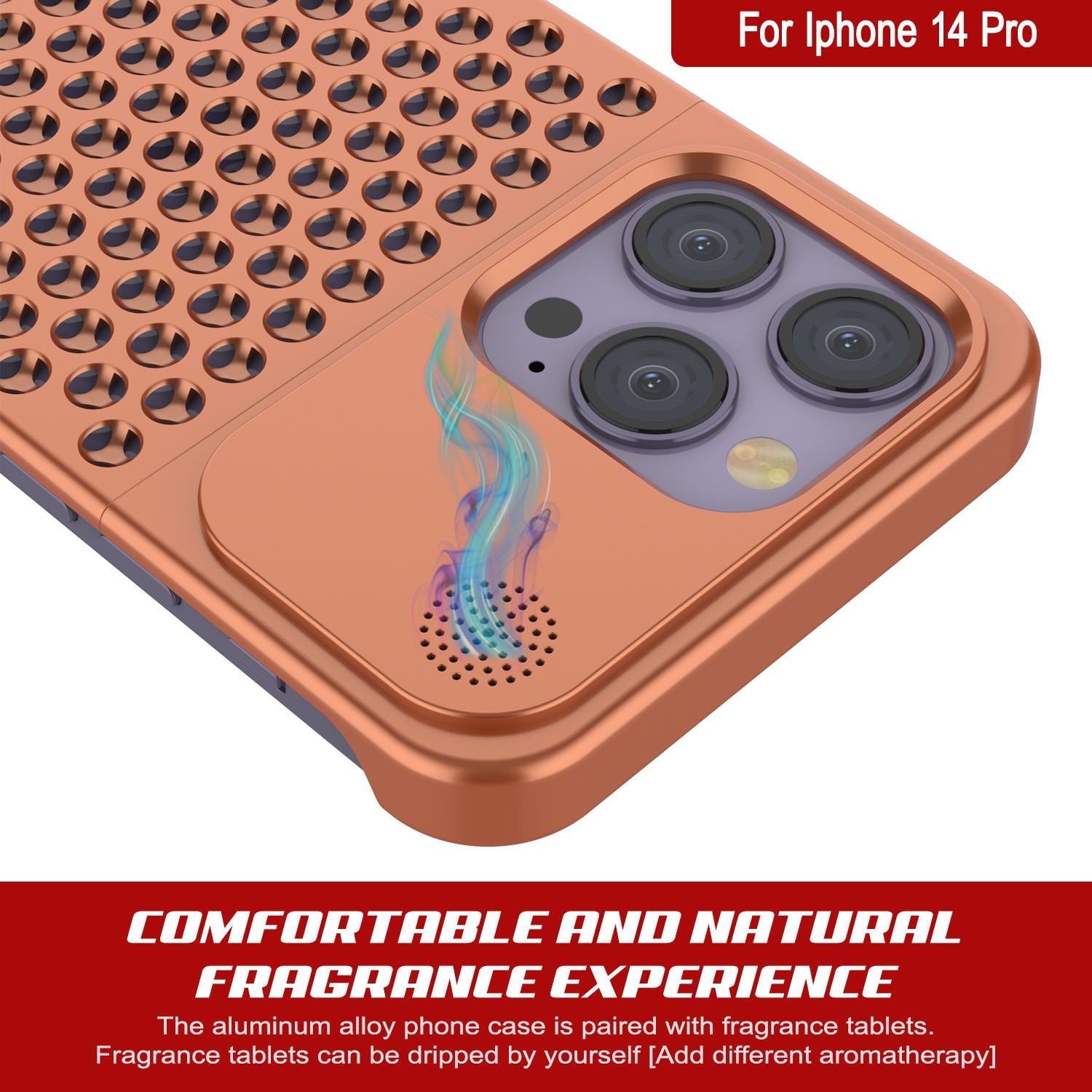 PunkCase for iPhone 14 Pro Aluminum Alloy Case [Fortifier Extreme Series] Ultra Durable Cover [Orange]