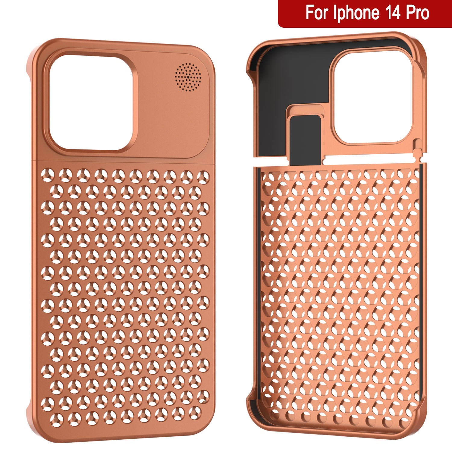 PunkCase for iPhone 14 Pro Aluminum Alloy Case [Fortifier Extreme Series] Ultra Durable Cover [Orange]