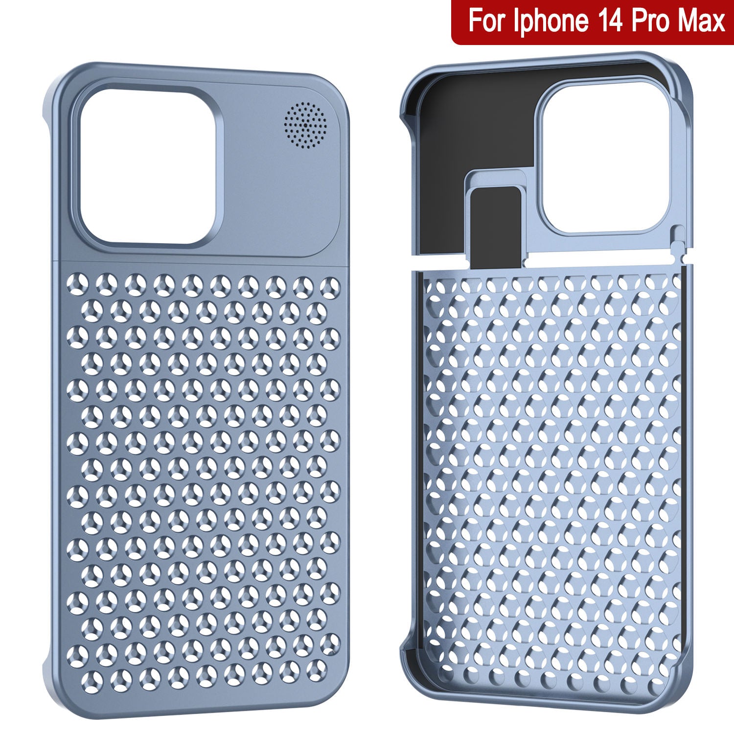 PunkCase for iPhone 14 Pro Max Aluminum Alloy Case [Fortifier Extreme Series] Ultra Durable Cover [Blue]