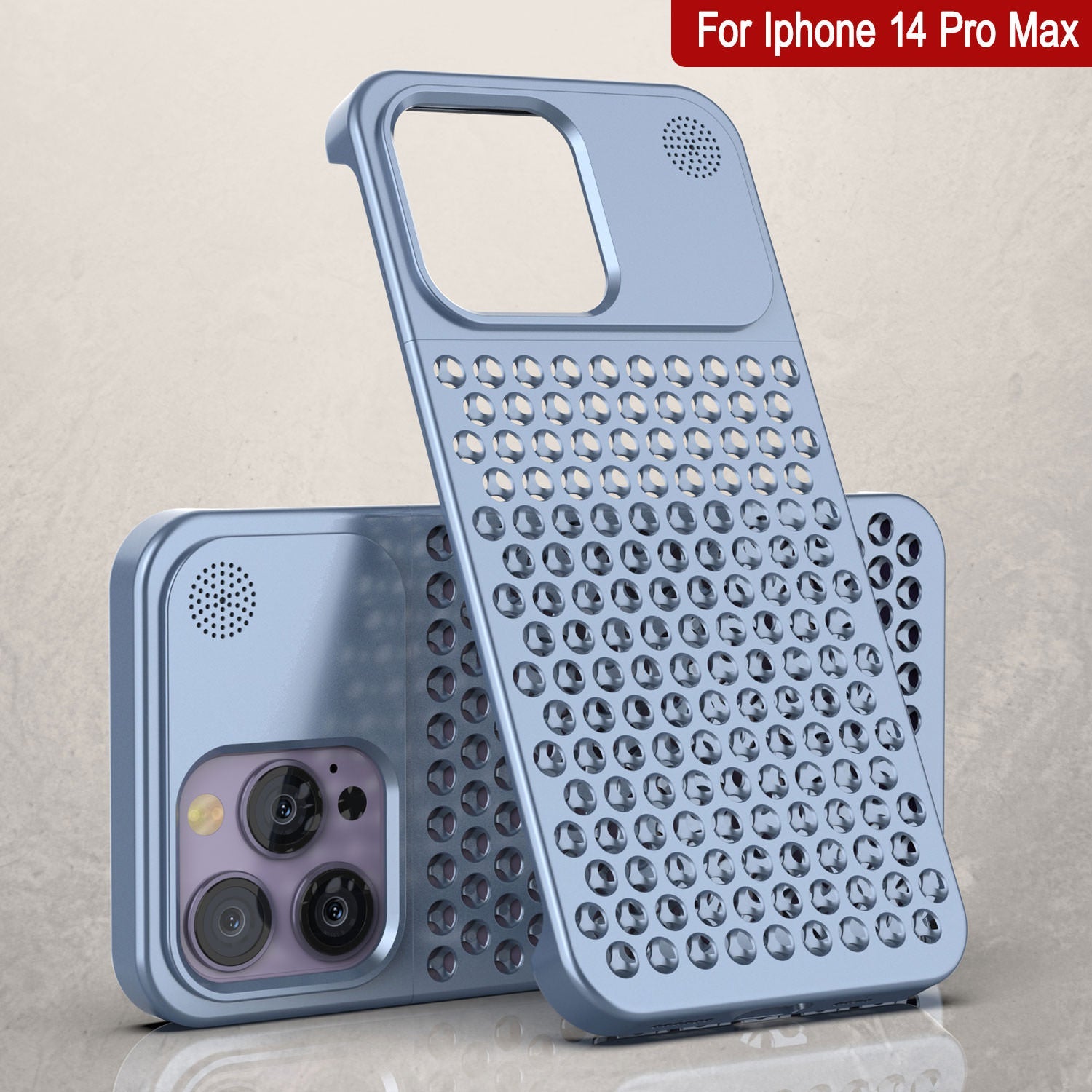 PunkCase for iPhone 14 Pro Max Aluminum Alloy Case [Fortifier Extreme Series] Ultra Durable Cover [Blue]