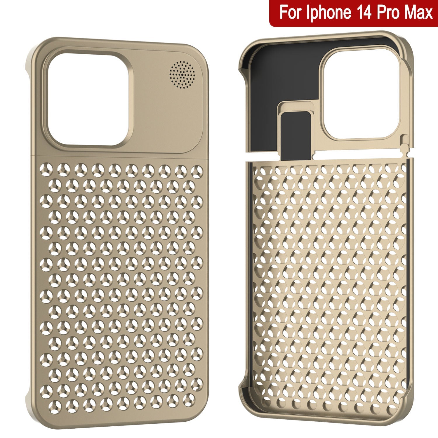 PunkCase for iPhone 14 Pro Max Aluminum Alloy Case [Fortifier Extreme Series] Ultra Durable Cover [Gold]