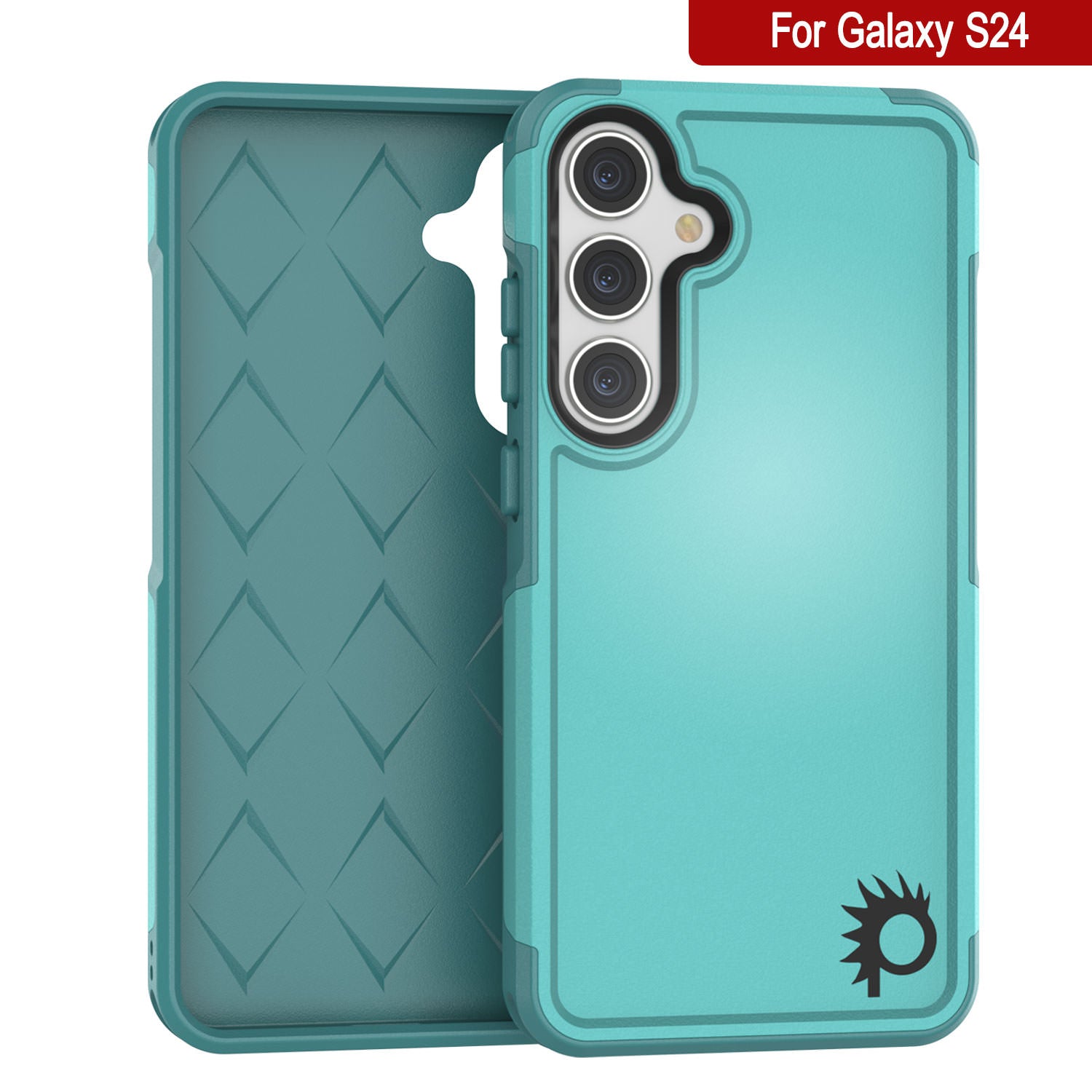 PunkCase Galaxy S24 Case, [Spartan 2.0 Series] Clear Rugged Heavy Duty Cover [Light Blue]
