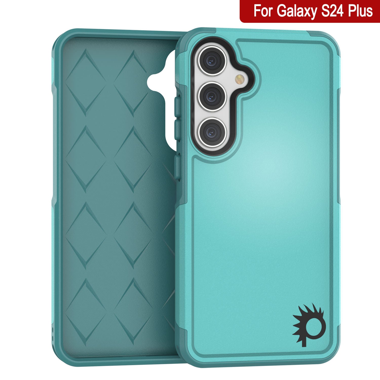 PunkCase Galaxy S24+ Plus Case, [Spartan 2.0 Series] Clear Rugged Heavy Duty Cover [Light Blue]