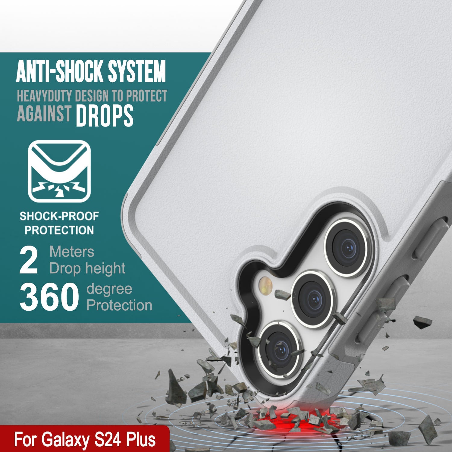 PunkCase Galaxy S24+ Plus Case, [Spartan 2.0 Series] Clear Rugged Heavy Duty Cover [White]