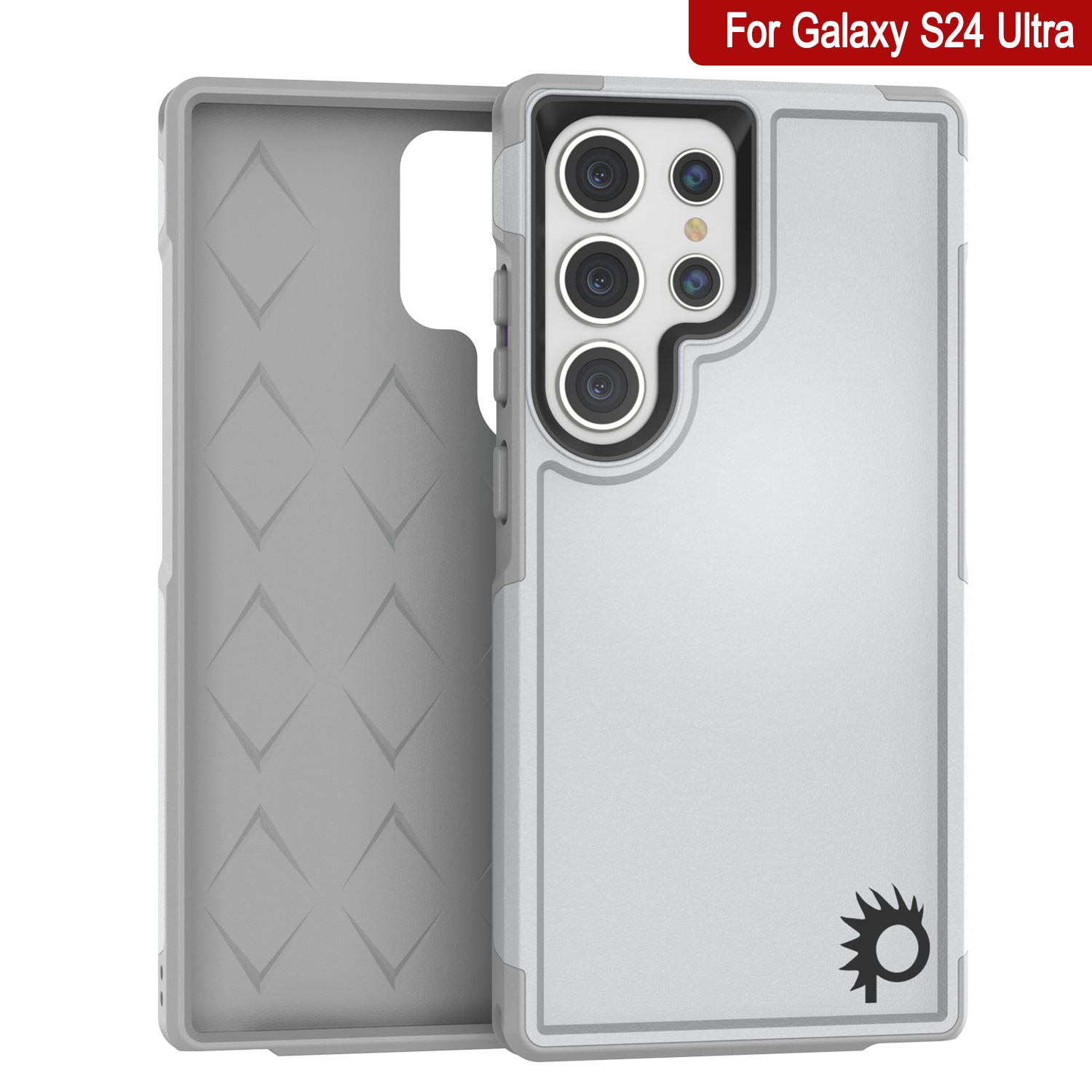 PunkCase Galaxy S24 Ultra Case, [Spartan 2.0 Series] Clear Rugged Heavy Duty Cover [White]
