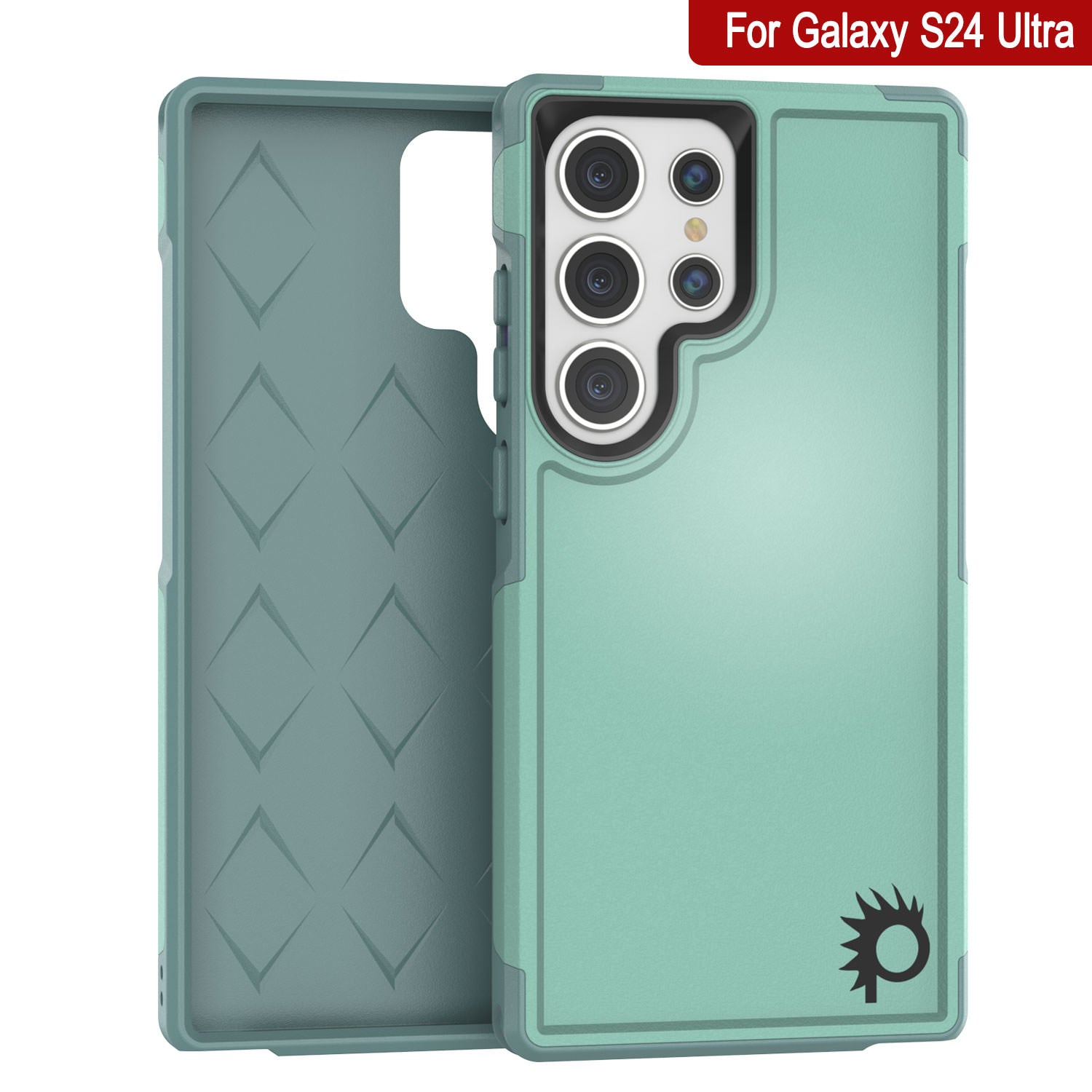 PunkCase Galaxy S24 Ultra Case, [Spartan 2.0 Series] Clear Rugged Heavy Duty Cover [Teal]