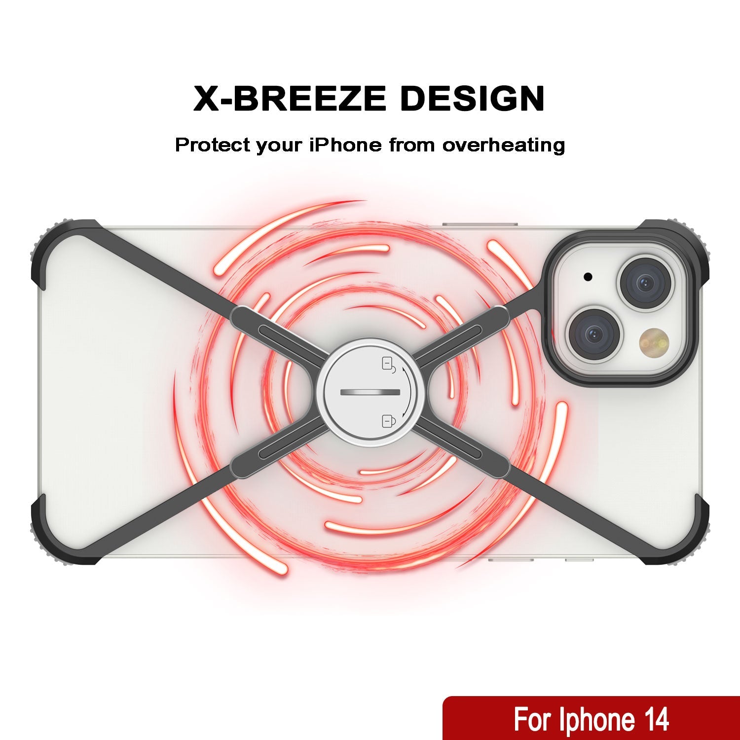 Punkcase iPhone 14 Bumper Case [Backbone Series] Ultra Slim Minimalist Aluminum Metal X-Frame Cover for iPhone 14 (2022) (6.1") [Black]