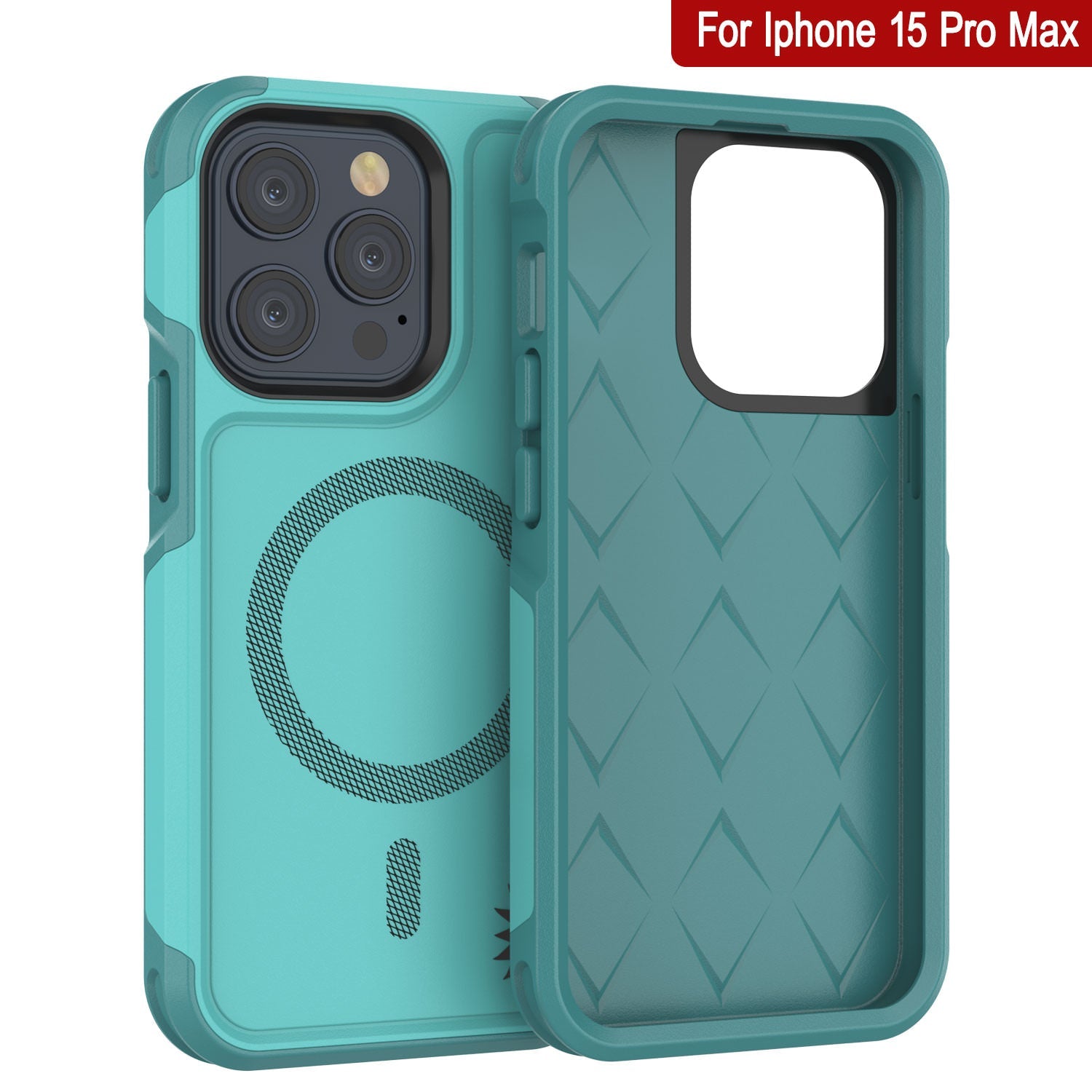 PunkCase iPhone 15 Pro Max Case, [Spartan 2.0 Series] Clear Rugged Heavy Duty Cover W/Built in Screen Protector [Blue]