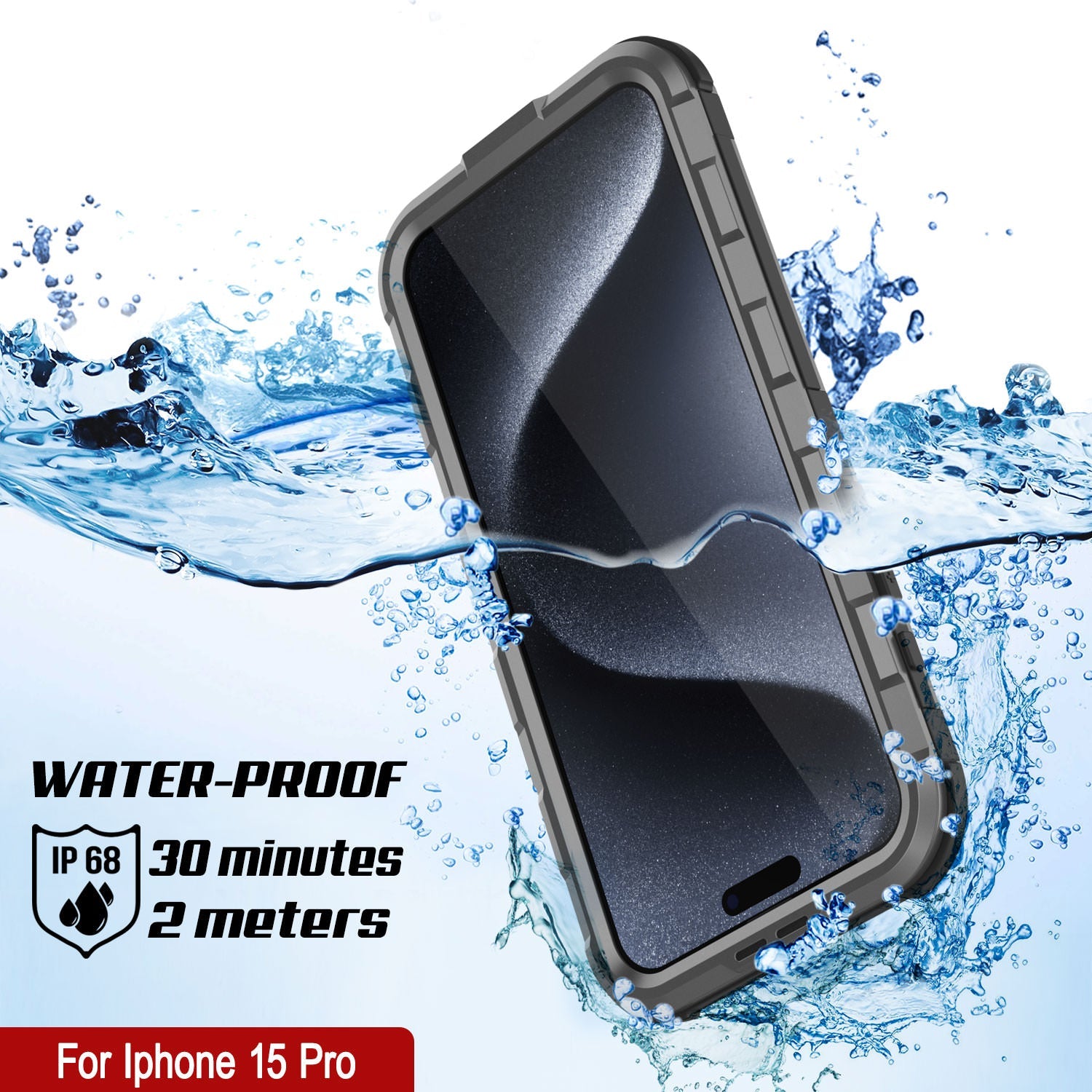 iPhone 15 Pro Metal Extreme 2.0 Series Aluminum Waterproof Case IP68 W/Buillt in Screen Protector [Silver]