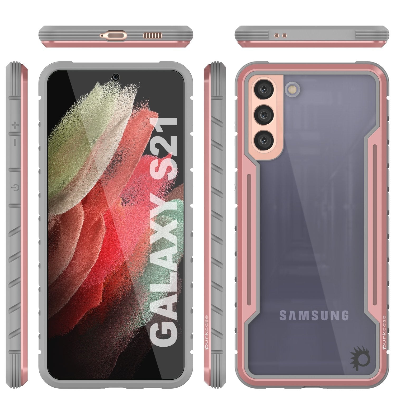 Punkcase S21 ravenger Case Protective Military Grade Multilayer Cover [Rose-Gold]
