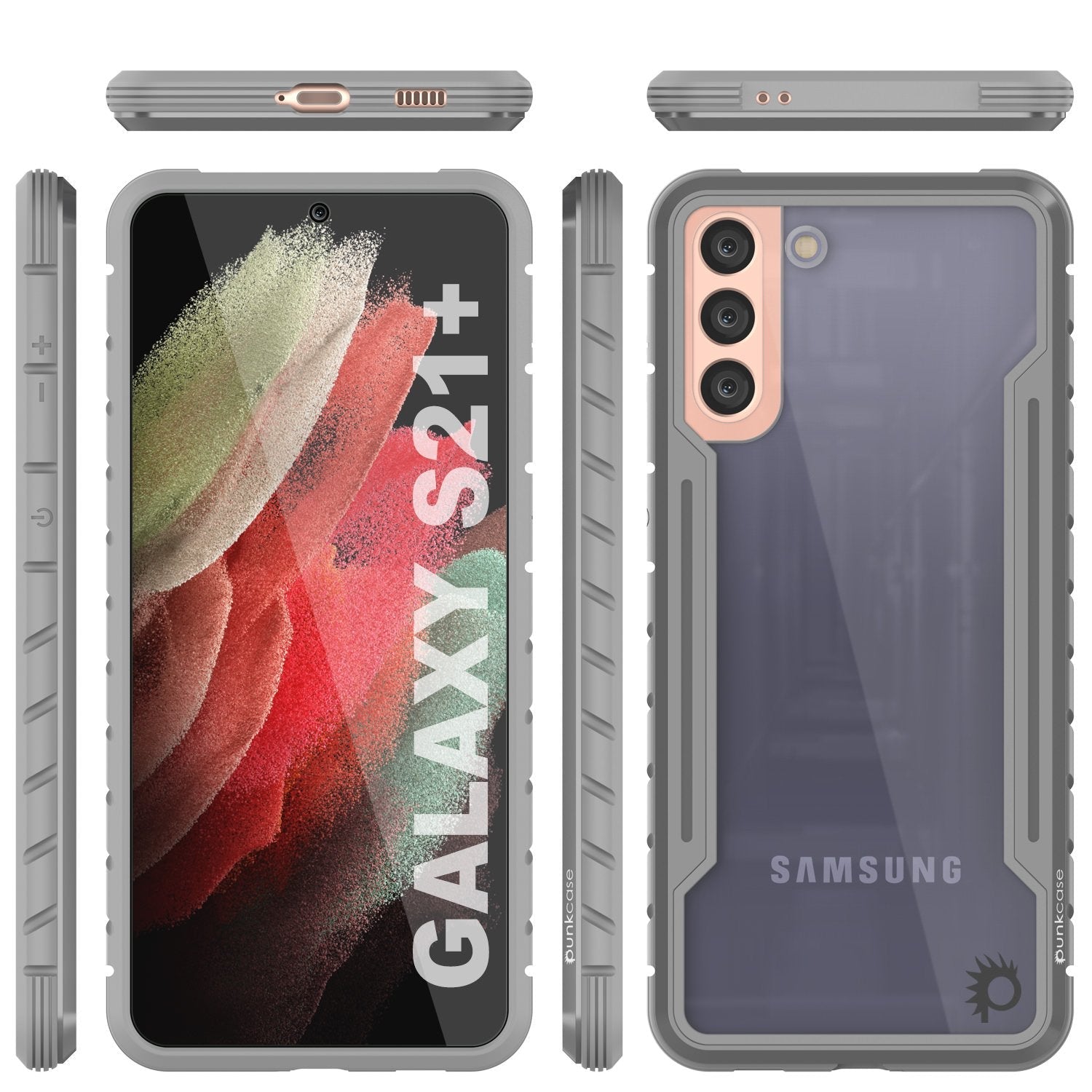 Punkcase S21+ Plus ravenger Case Protective Military Grade Multilayer Cover [Grey]