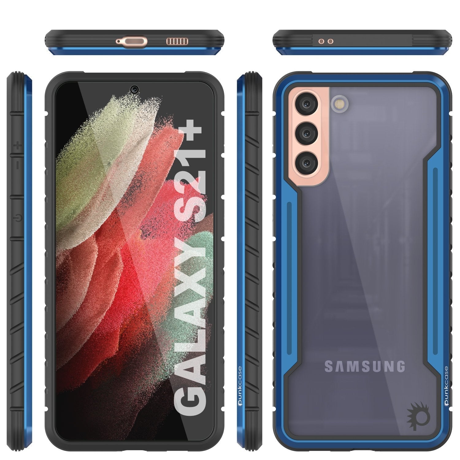 Punkcase S21+ Plus ravenger Case Protective Military Grade Multilayer Cover [Blue]