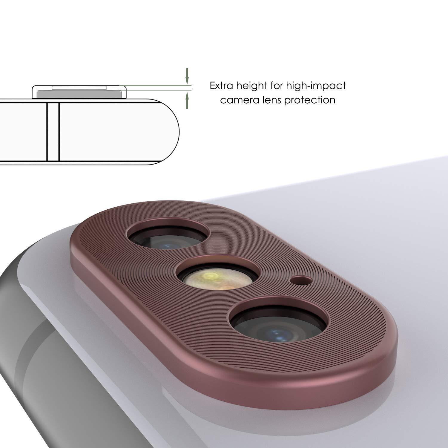 Punkcase iPhone XS Max Camera Protector Ring [Rose-Gold]