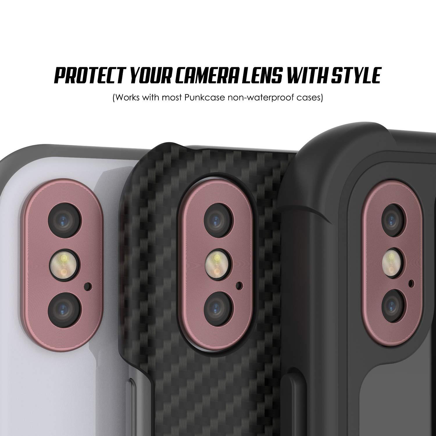 Punkcase iPhone XS Max Camera Protector Ring [Rose-Gold]