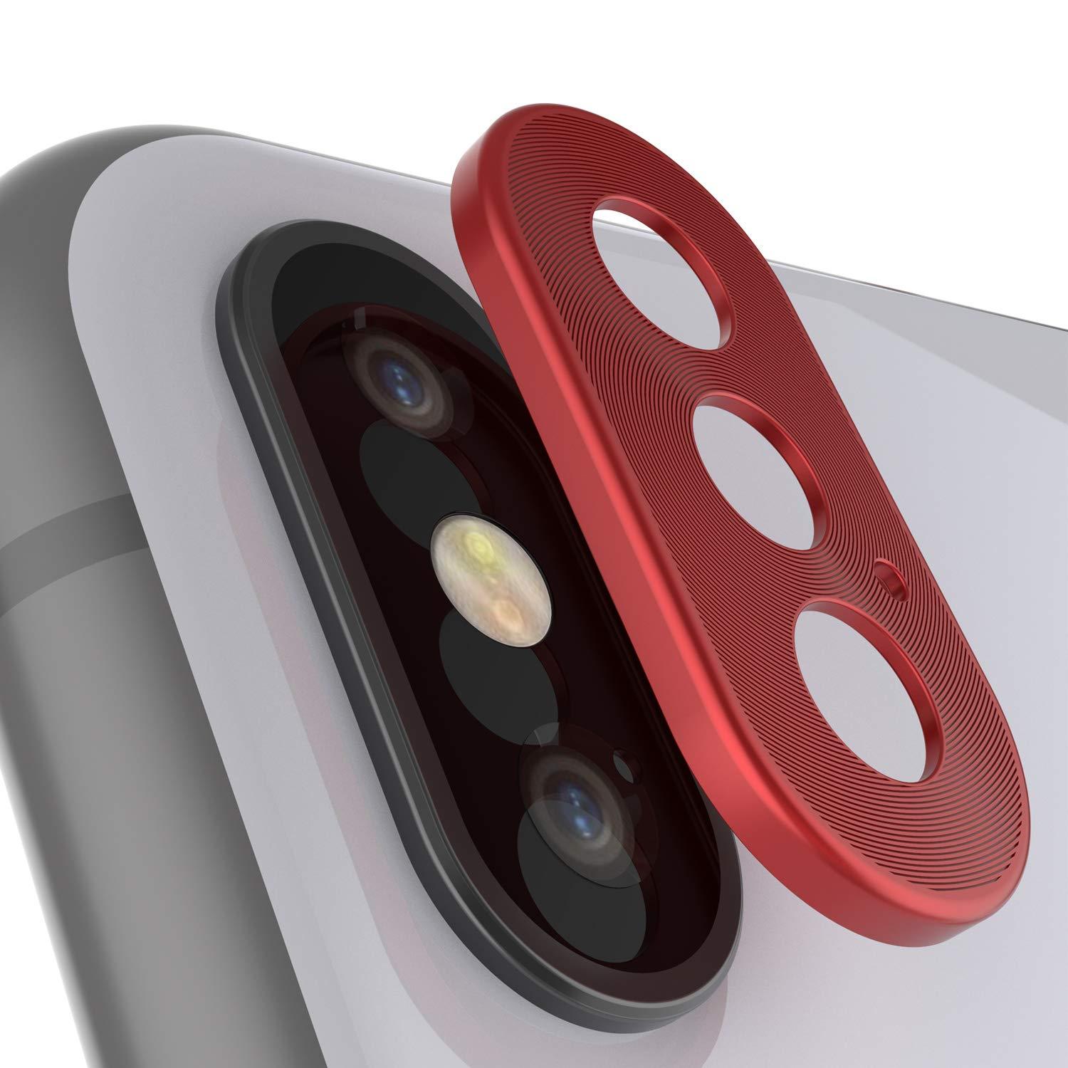 Punkcase iPhone XS Camera Protector Ring [Red]