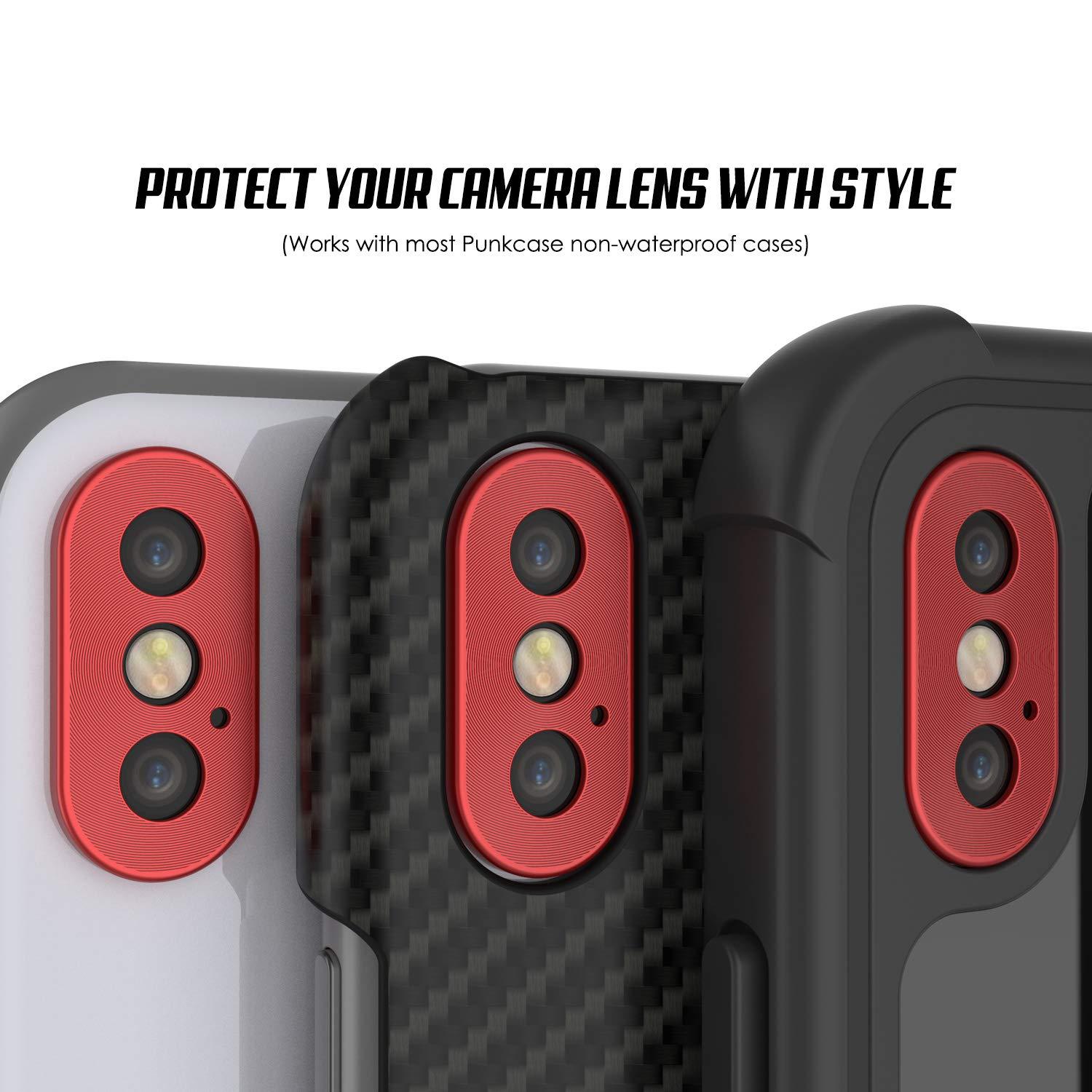 Punkcase iPhone XS Camera Protector Ring [Red]