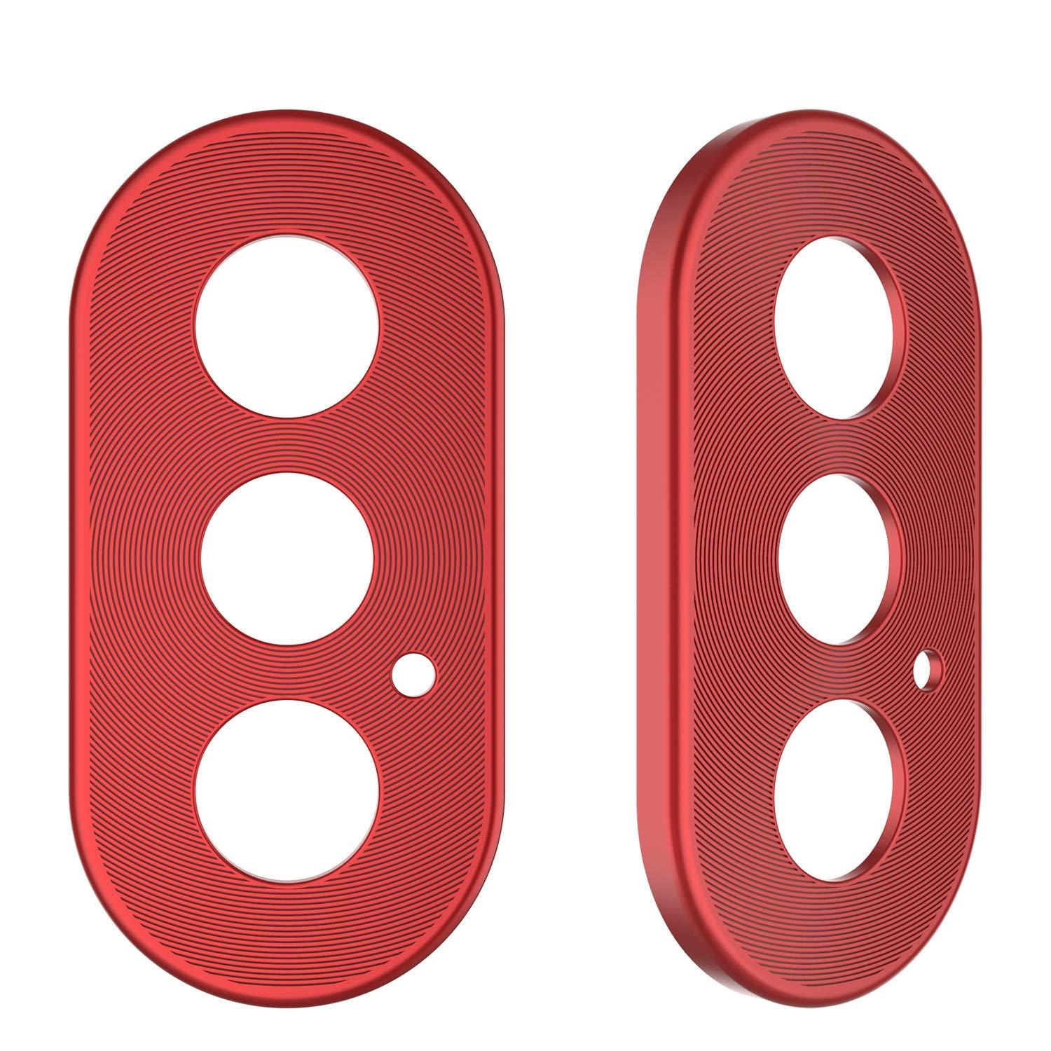 Punkcase iPhone XS Max Camera Protector Ring [Red]