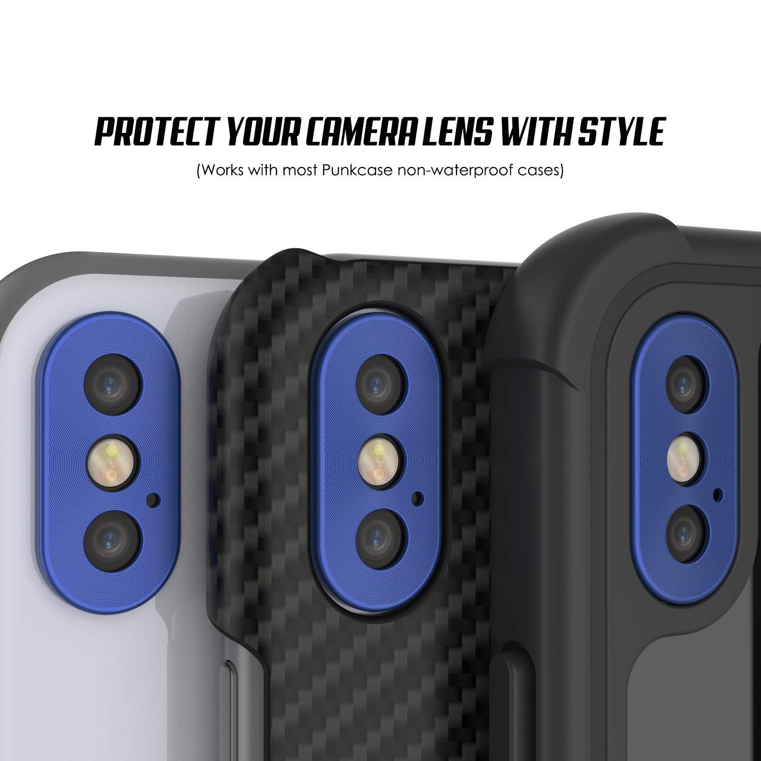 Punkcase iPhone XS Camera Protector Ring [Blue]