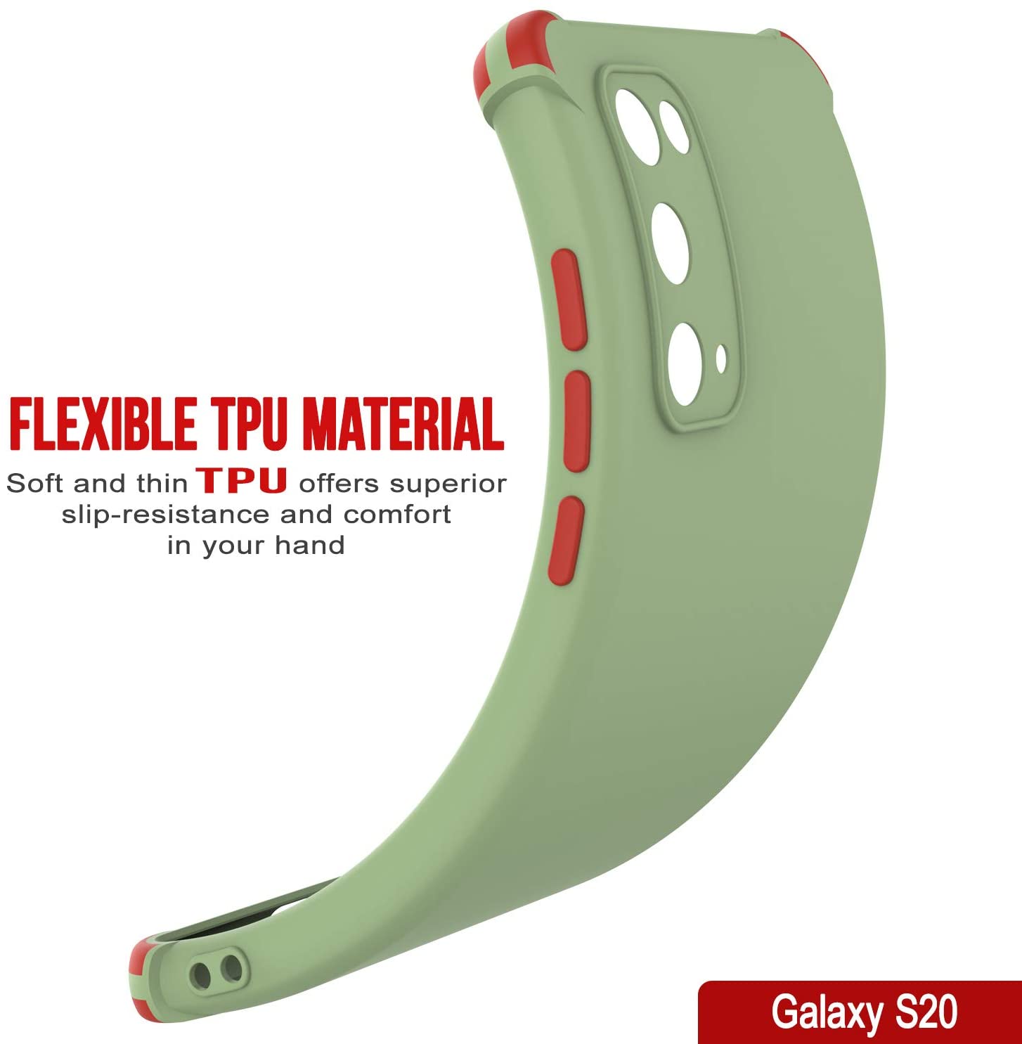 Punkcase Protective & Lightweight TPU Case [Sunshine Series] for Galaxy S20 [Light Green]