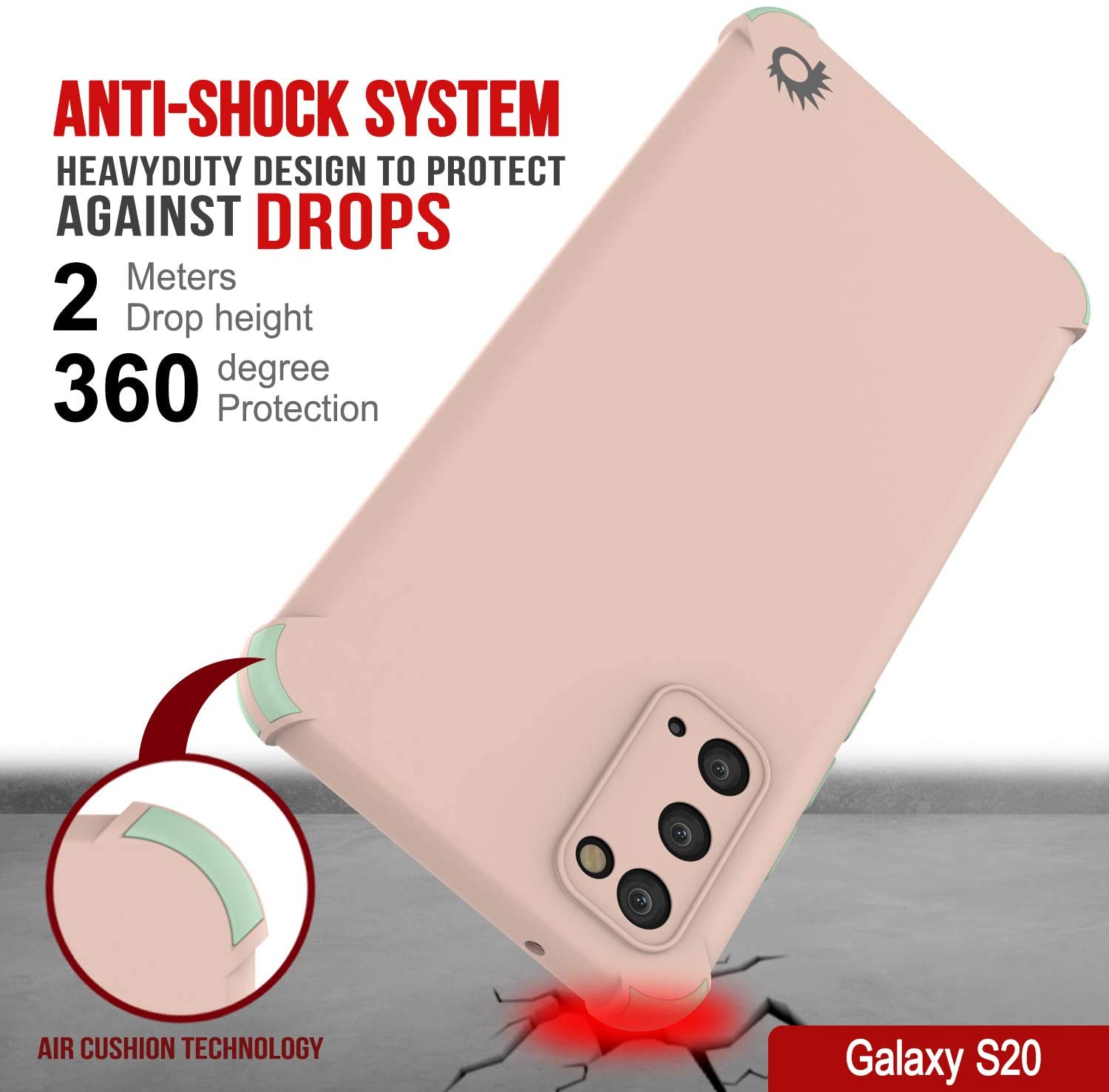 Punkcase Protective & Lightweight TPU Case [Sunshine Series] for Galaxy S20 [Pink]