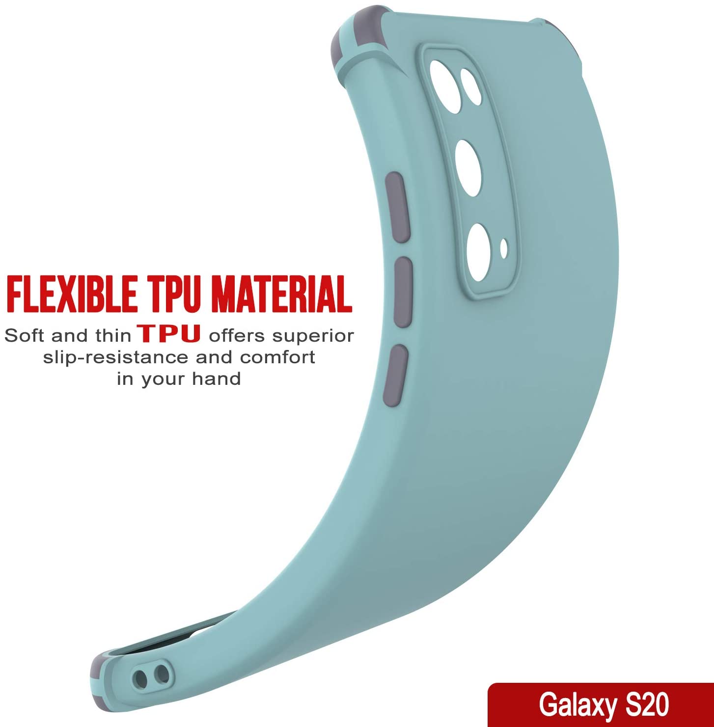 Punkcase Protective & Lightweight TPU Case [Sunshine Series] for Galaxy S20 [Teal]