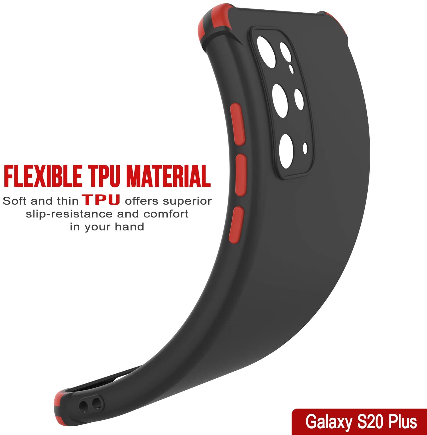 Punkcase Protective & Lightweight TPU Case [Sunshine Series] for Galaxy S20+ Plus [Black]