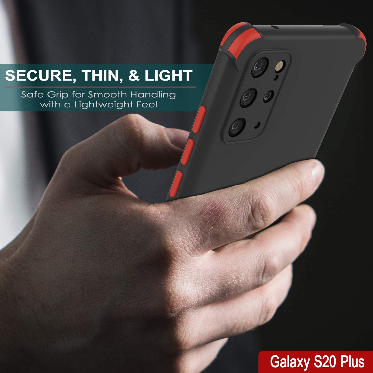 Punkcase Protective & Lightweight TPU Case [Sunshine Series] for Galaxy S20+ Plus [Black]
