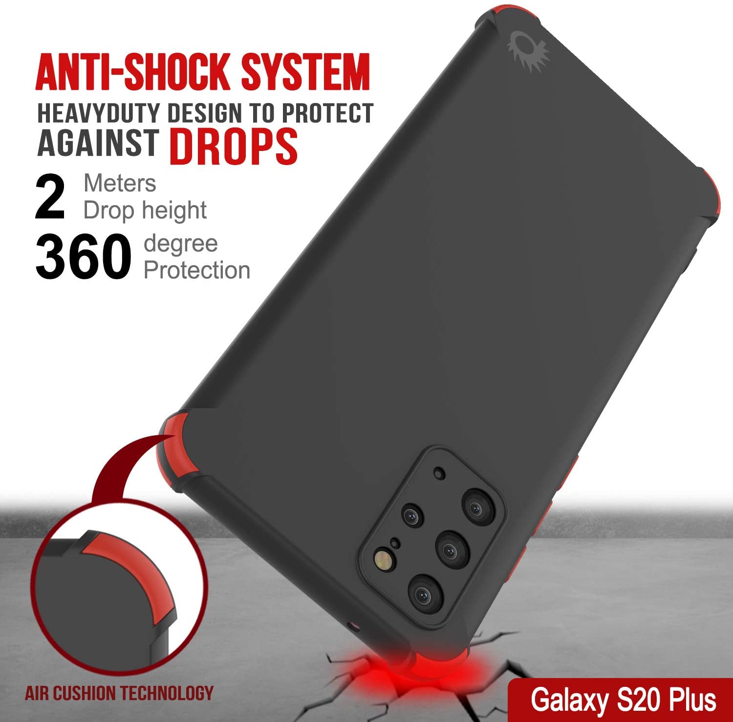 Punkcase Protective & Lightweight TPU Case [Sunshine Series] for Galaxy S20+ Plus [Black]