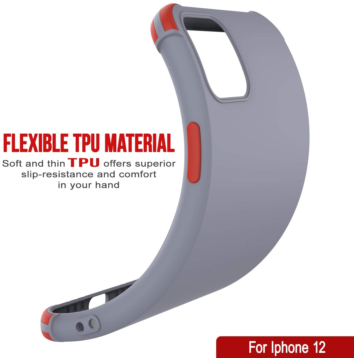 Punkcase Protective & Lightweight TPU Case [Sunshine Series] for iPhone 12 [Grey]