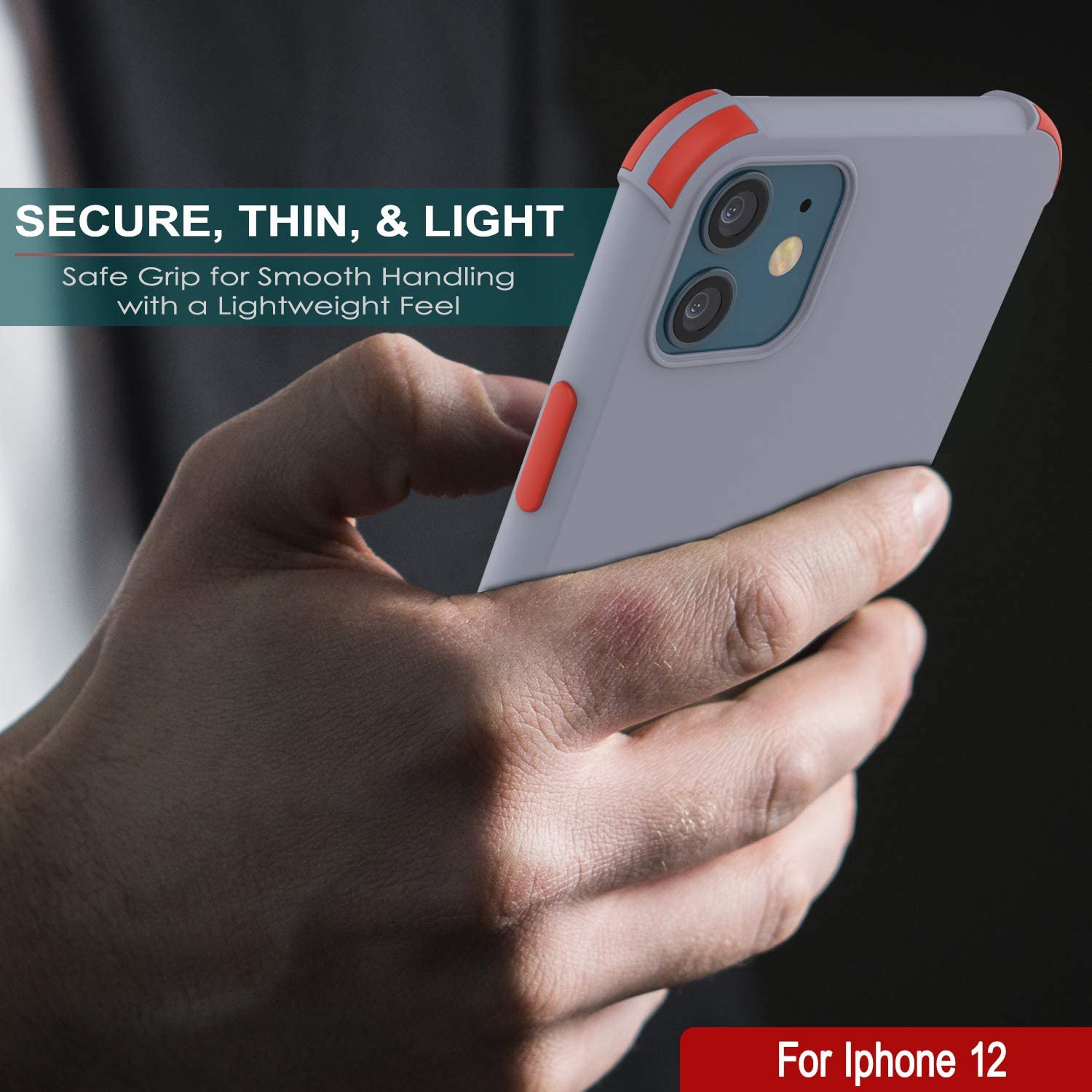 Punkcase Protective & Lightweight TPU Case [Sunshine Series] for iPhone 12 [Grey]