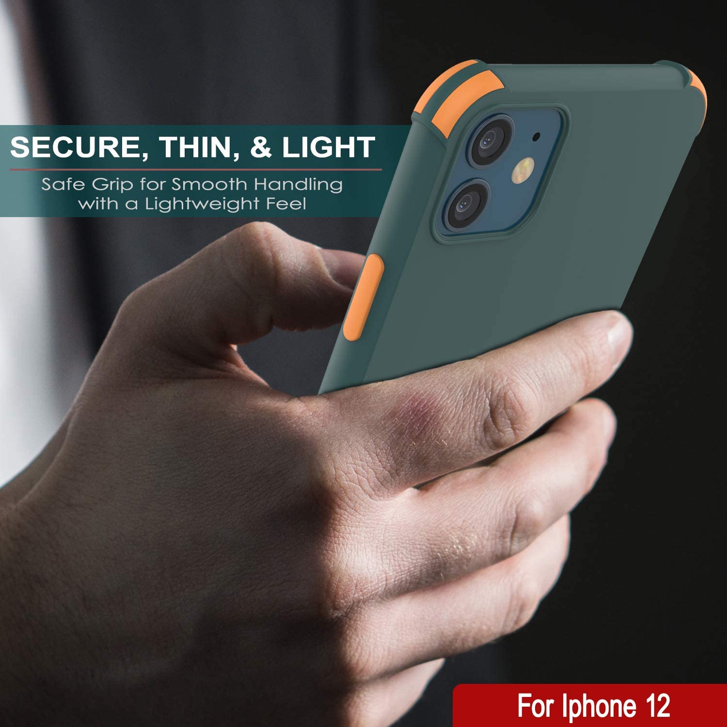 Punkcase Protective & Lightweight TPU Case [Sunshine Series] for iPhone 12 [Dark Green]