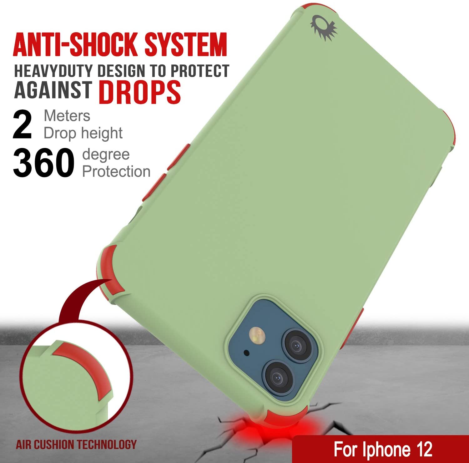 Punkcase Protective & Lightweight TPU Case [Sunshine Series] for iPhone 12 [Light Green]