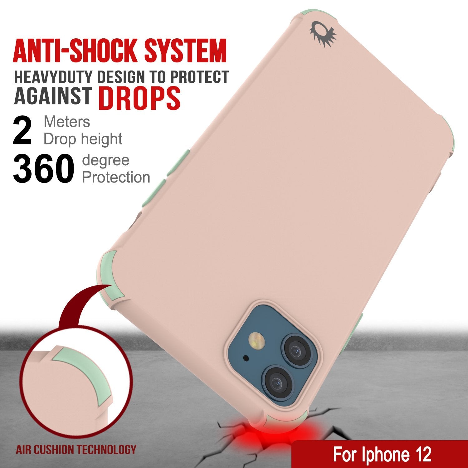 Punkcase Protective & Lightweight TPU Case [Sunshine Series] for iPhone 12 [Pink]
