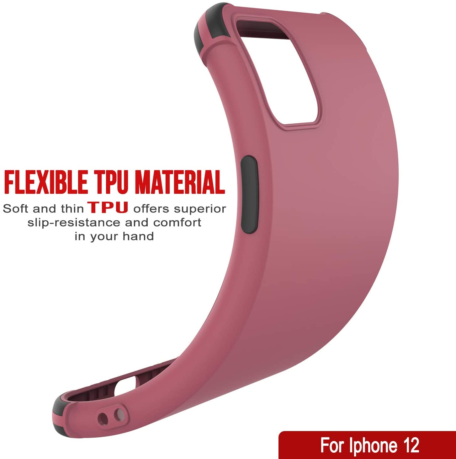 Punkcase Protective & Lightweight TPU Case [Sunshine Series] for iPhone 12 [Rose]