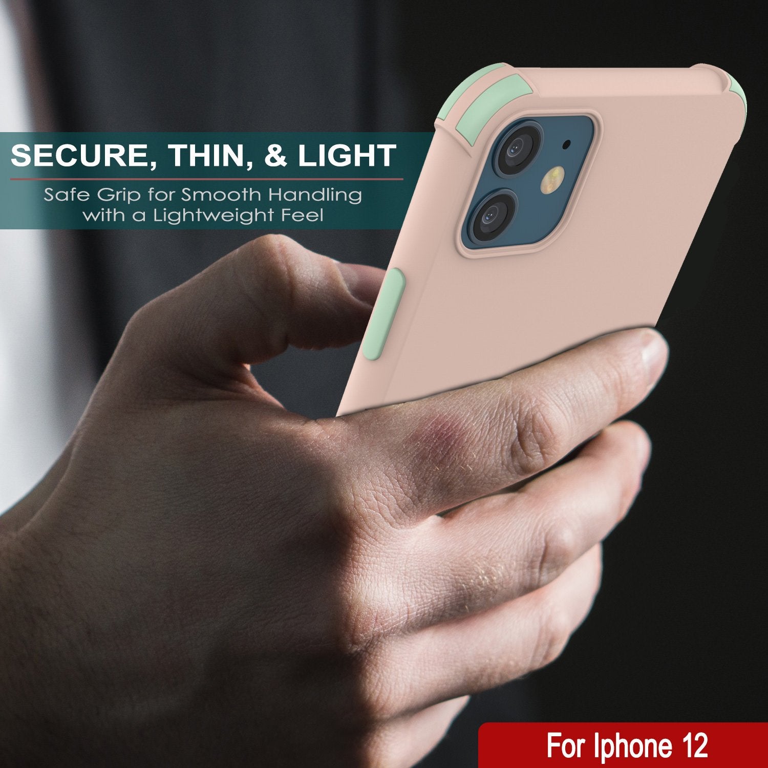 Punkcase Protective & Lightweight TPU Case [Sunshine Series] for iPhone 12 [Pink]