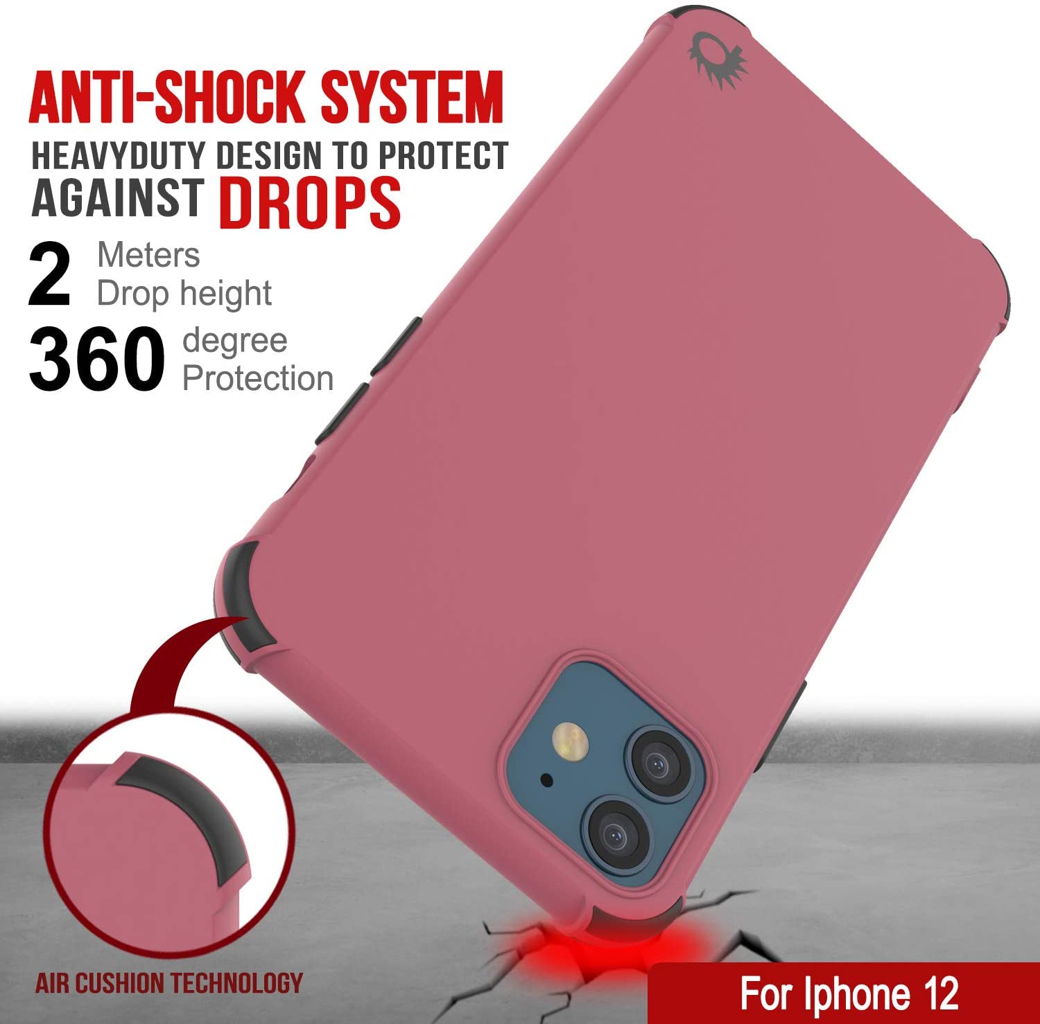 Punkcase Protective & Lightweight TPU Case [Sunshine Series] for iPhone 12 [Rose]