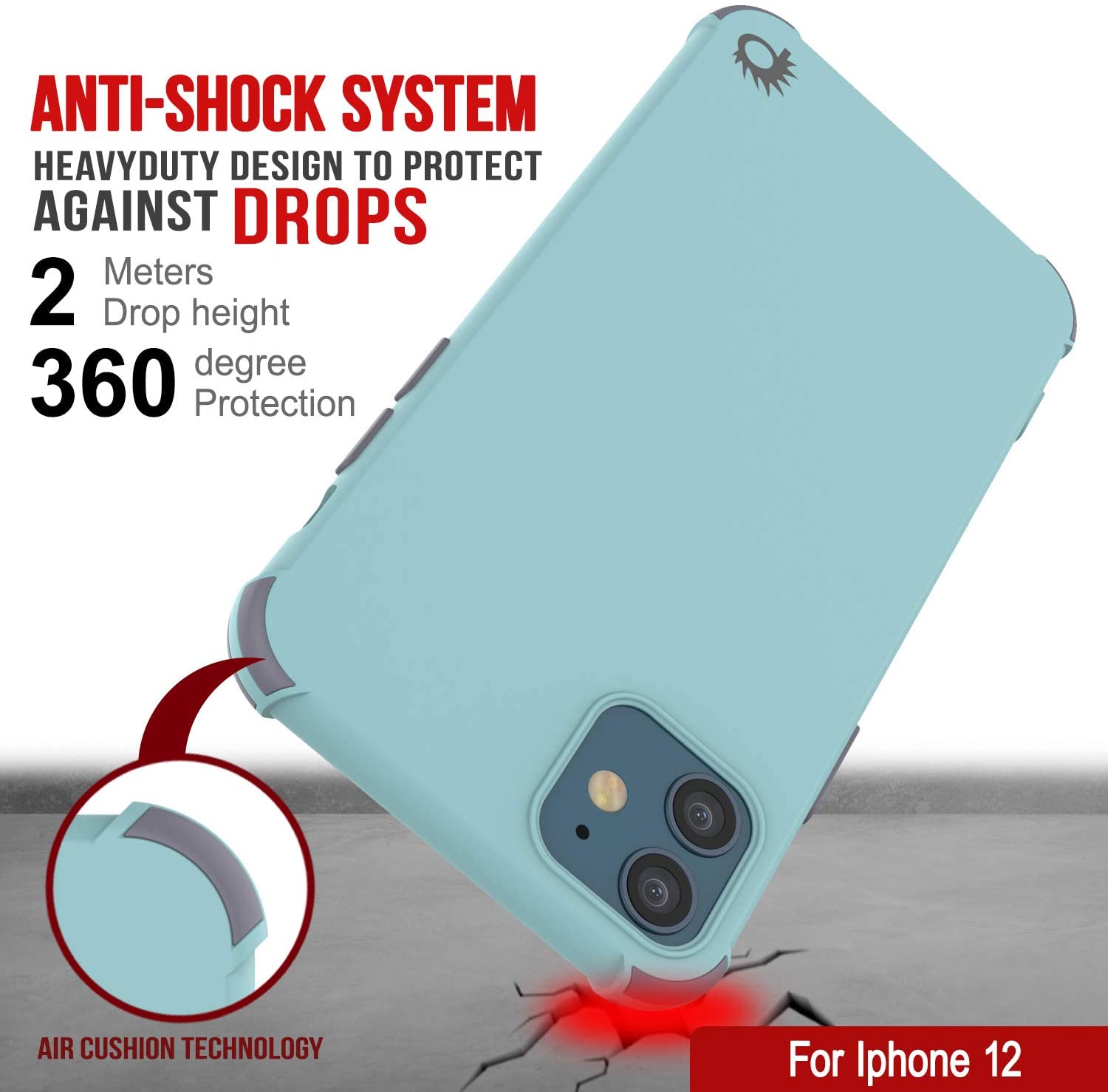 Punkcase Protective & Lightweight TPU Case [Sunshine Series] for iPhone 12 [Teal]