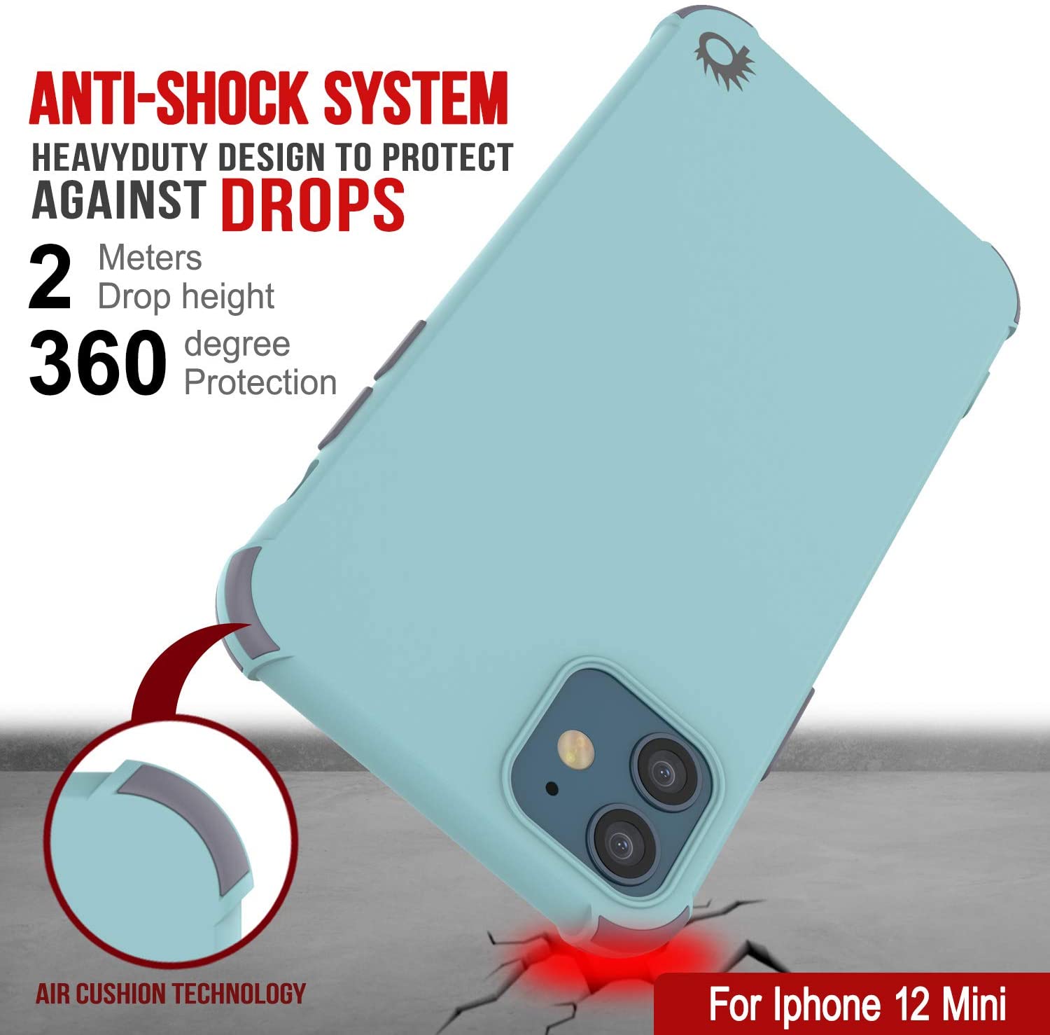 Punkcase Protective & Lightweight TPU Case [Sunshine Series] for iPhone 12 Mini [Teal]