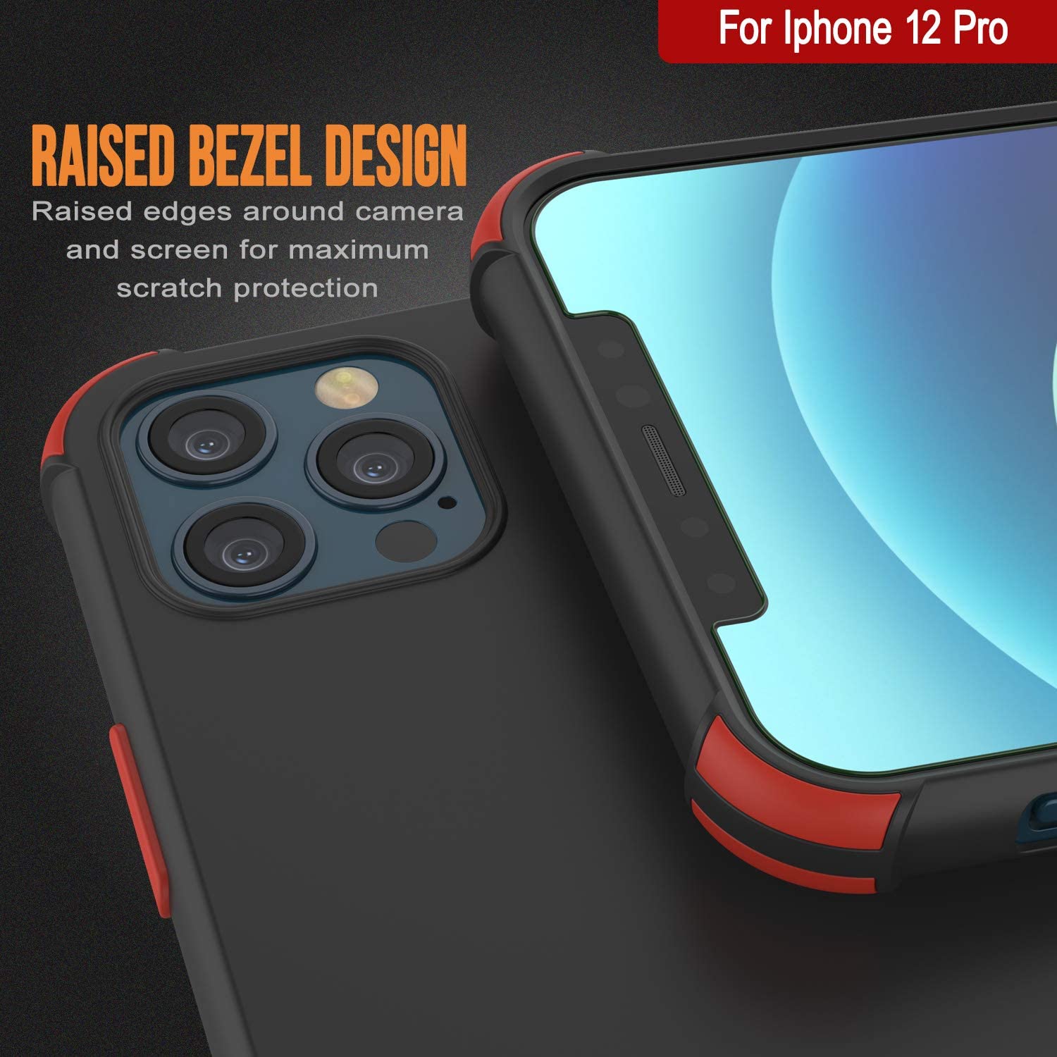 Punkcase Protective & Lightweight TPU Case [Sunshine Series] for iPhone 12 Pro [Black]