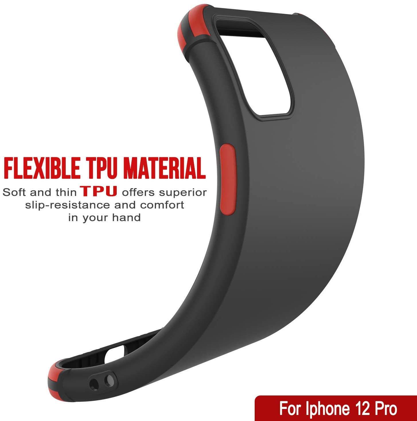 Punkcase Protective & Lightweight TPU Case [Sunshine Series] for iPhone 12 Pro [Black]