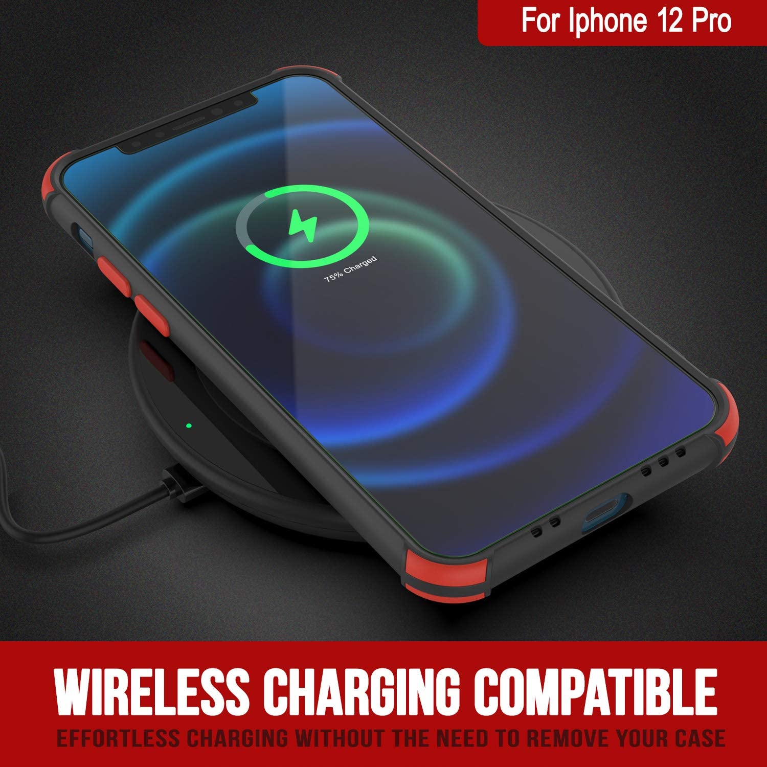 Punkcase Protective & Lightweight TPU Case [Sunshine Series] for iPhone 12 Pro [Black]