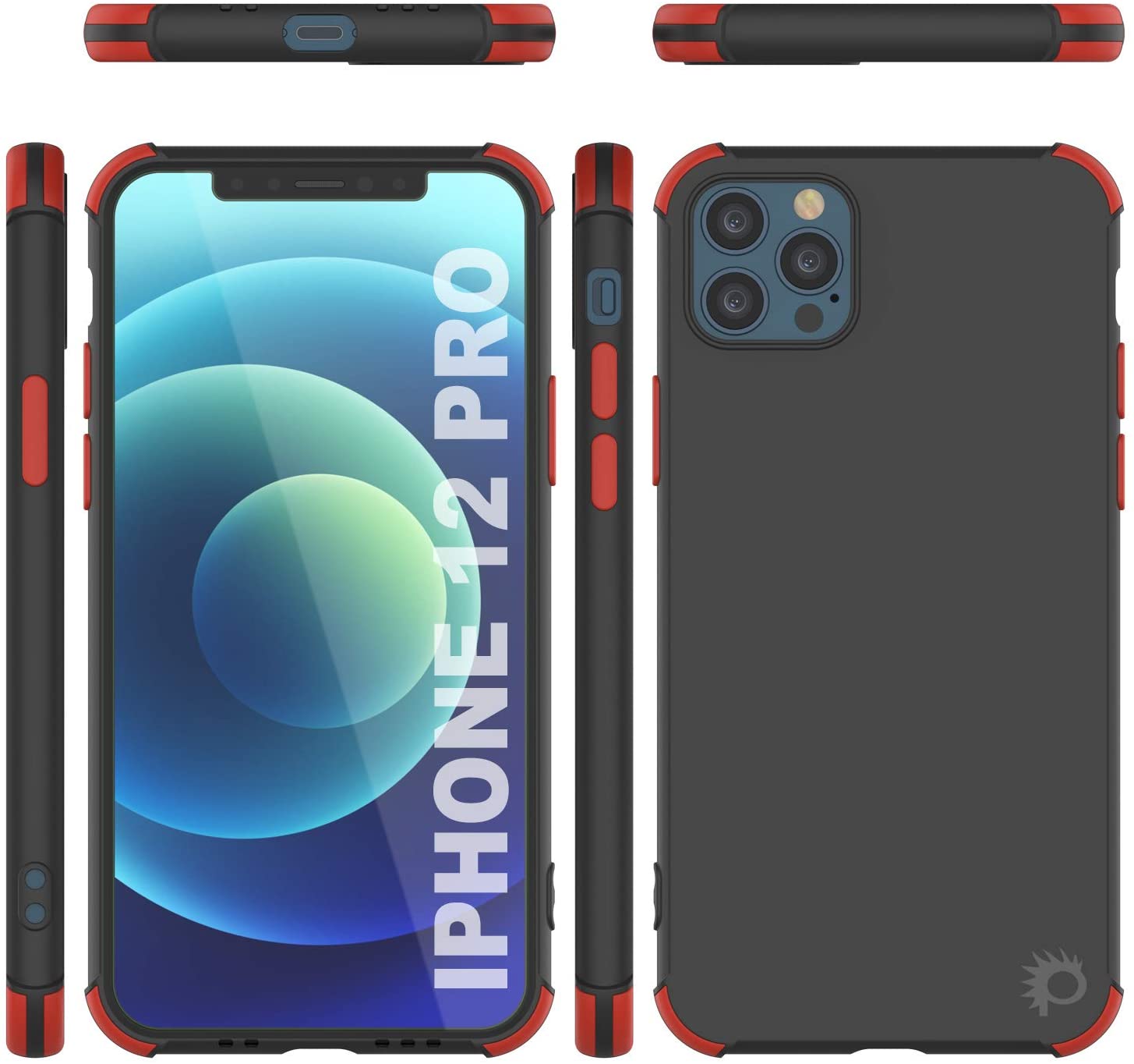 Punkcase Protective & Lightweight TPU Case [Sunshine Series] for iPhone 12 Pro [Black]