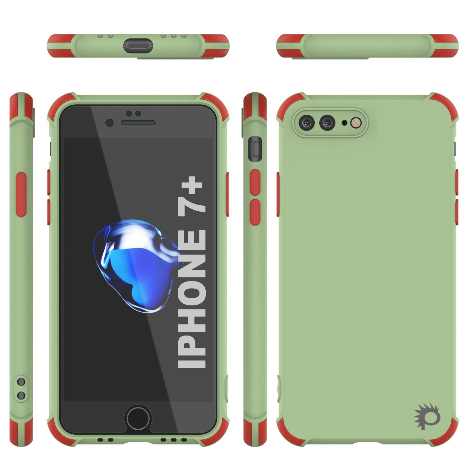 Punkcase Protective & Lightweight TPU Case [Sunshine Series] for iPhone 7+ Plus [Light Green]