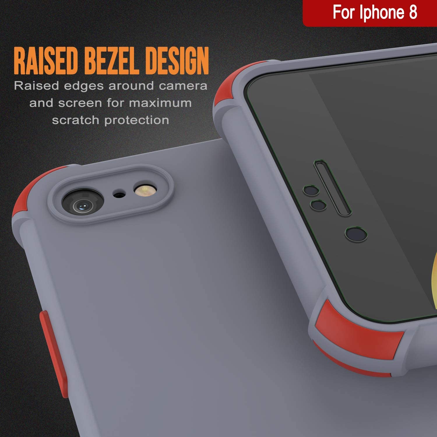 Punkcase Protective & Lightweight TPU Case [Sunshine Series] for iPhone 8 [Grey]