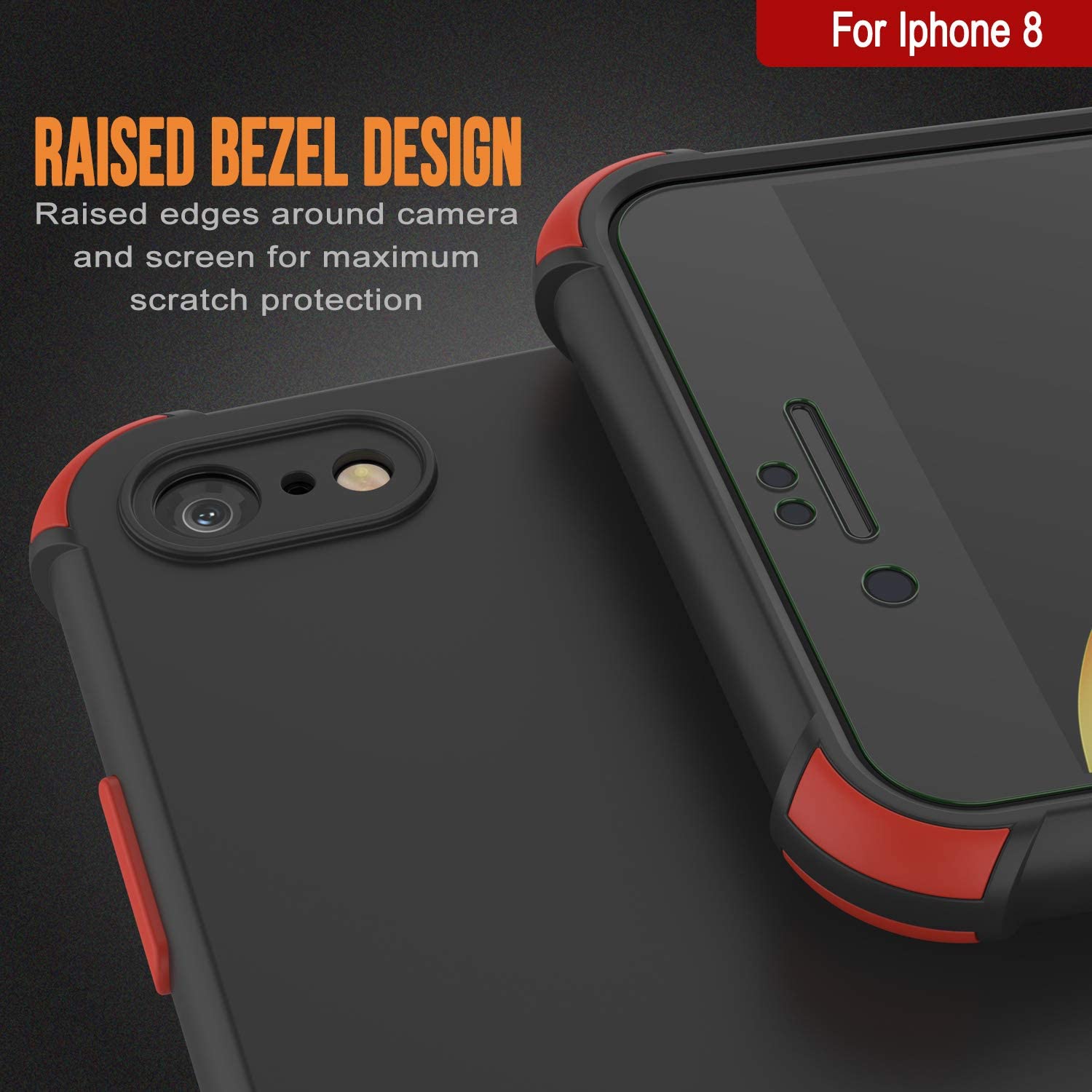 Punkcase Protective & Lightweight TPU Case [Sunshine Series] for iPhone 8 [Black]