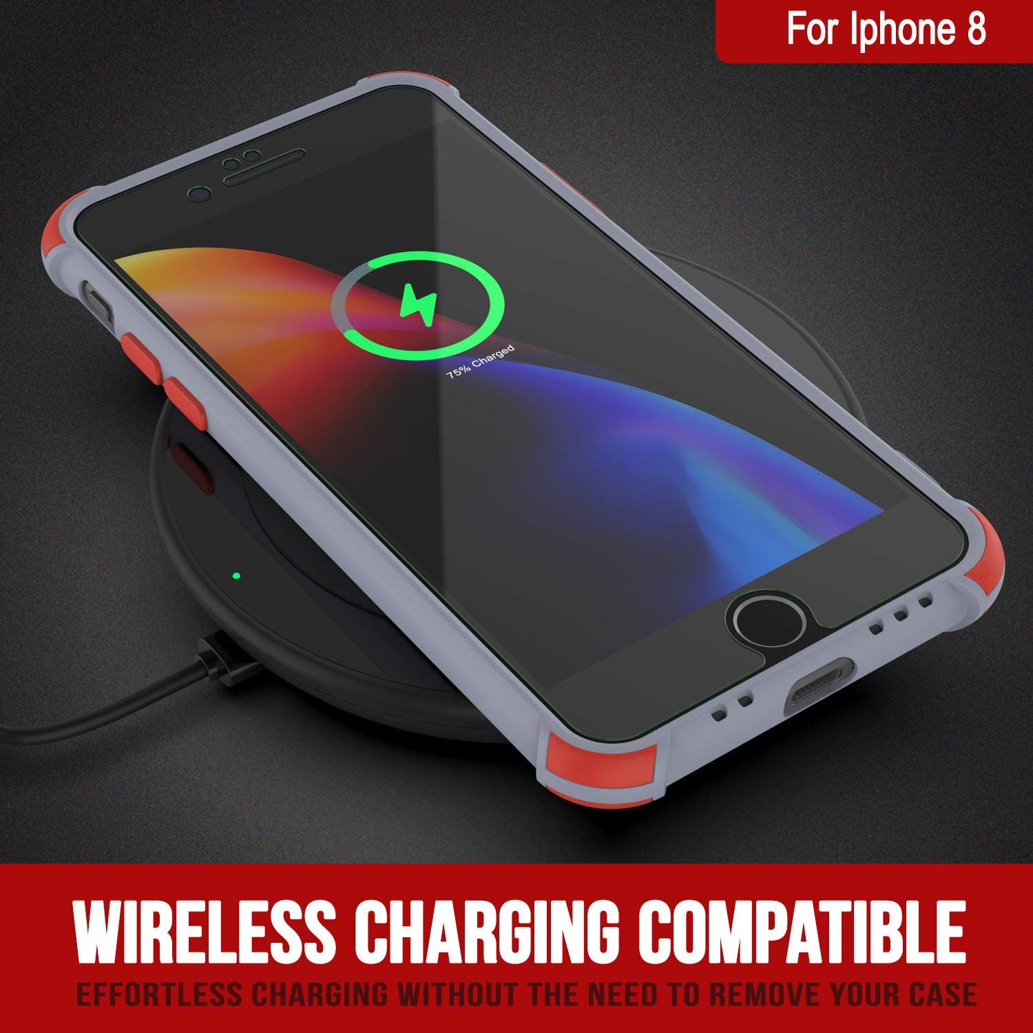 Punkcase Protective & Lightweight TPU Case [Sunshine Series] for iPhone 8 [Grey]