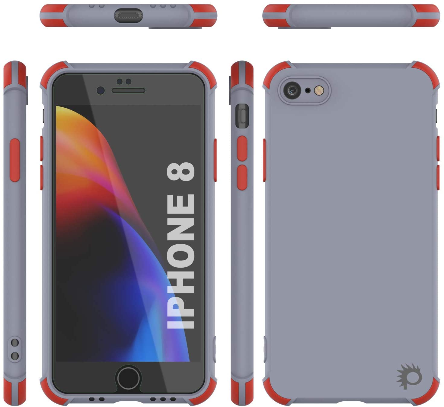 Punkcase Protective & Lightweight TPU Case [Sunshine Series] for iPhone 8 [Grey]